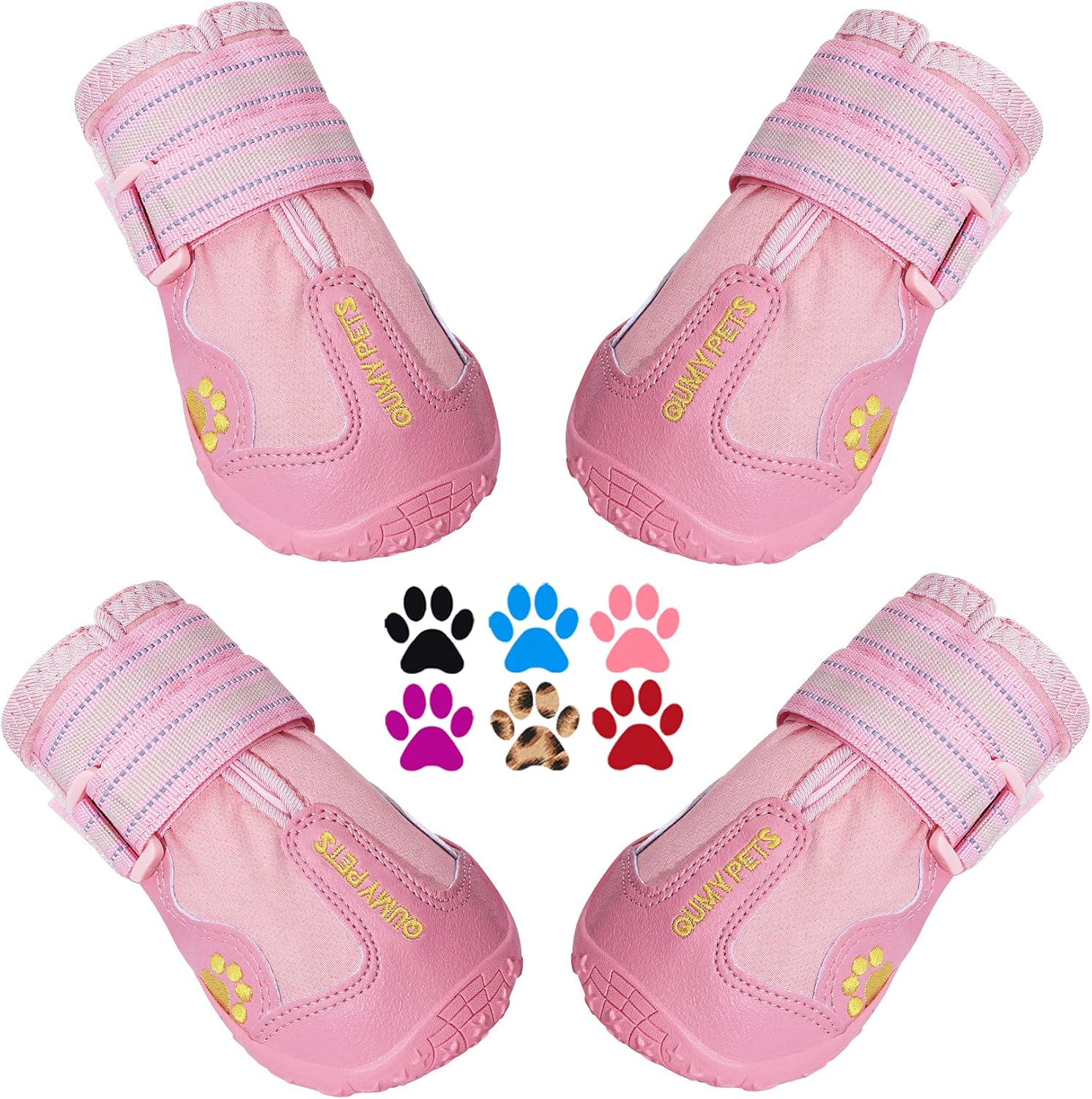 Qumy dog shoes, large dog boots, medium dog paw protectors for winter, snow, hot pavement, rainy weather, outdoor walking, indoor hardfloors
