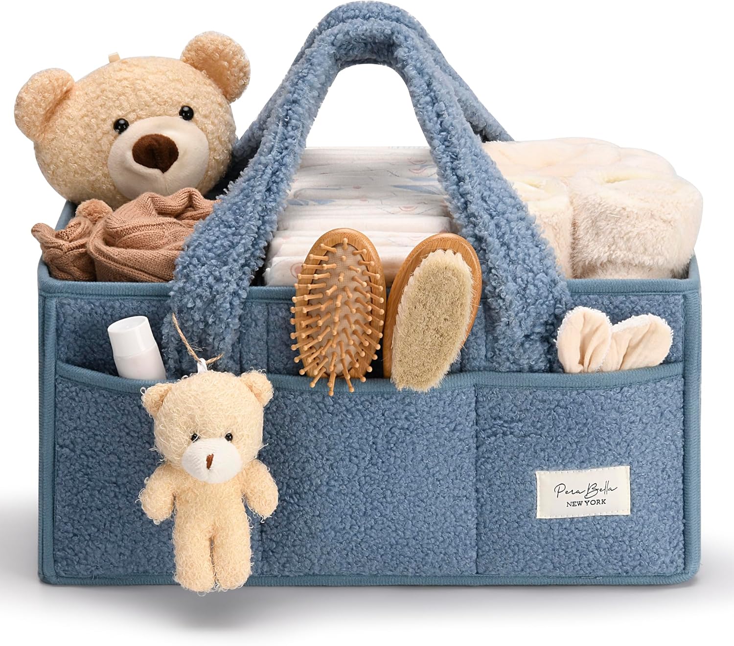 PeraBella Diaper Caddy Organizer for Changing Table, Storage Basket for Wipes and Essentials