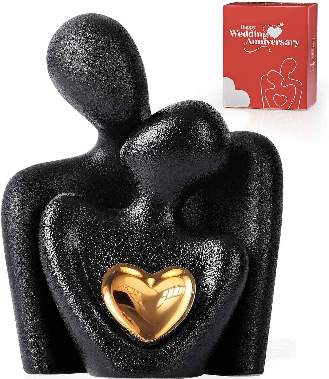 Mini Couple Statue Tv Stand Decor Items for Living Room Home Decor,Bedroom Decor for Couples Sculpture for Anniversary Wedding,Love Gifts for Couples 2025,Knick Knacks for Shelve (White, 3.15in)