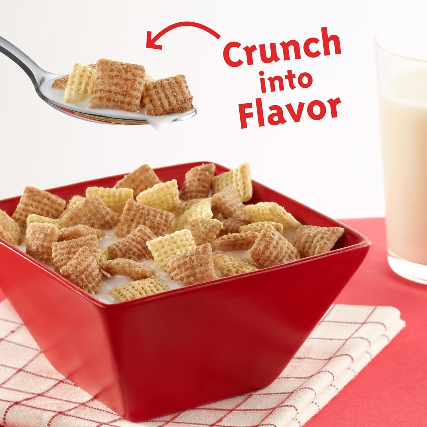 Cinnamon Chex gluten-free breakfast cereal, family size, 19.2 oz, whole grain, crunchy lattice squares