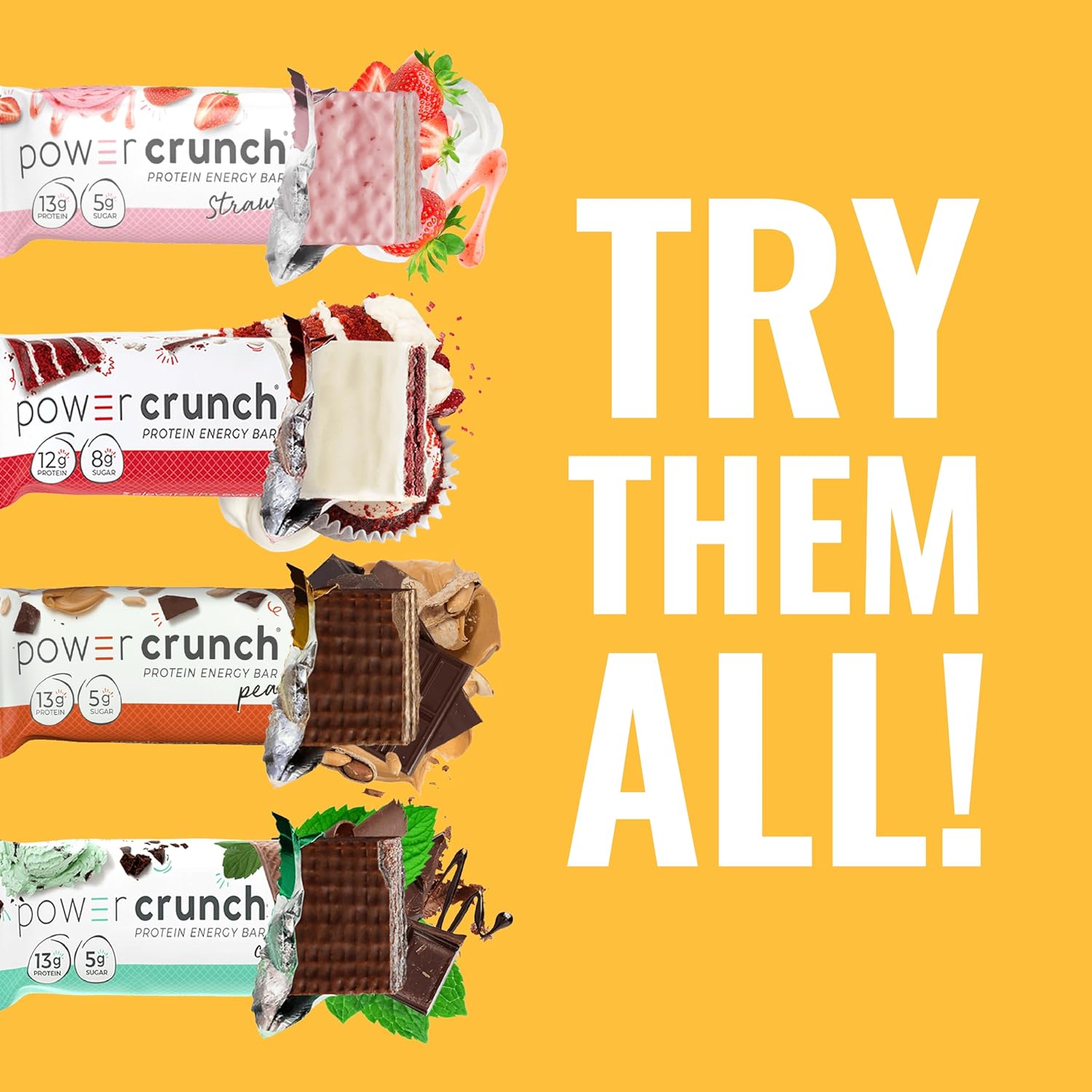 Power Crunch Protein Wafer Bars, High Protein Snacks with Delicious French Vanilla Creme Flavor, 1.4 Ounce, 12 Count