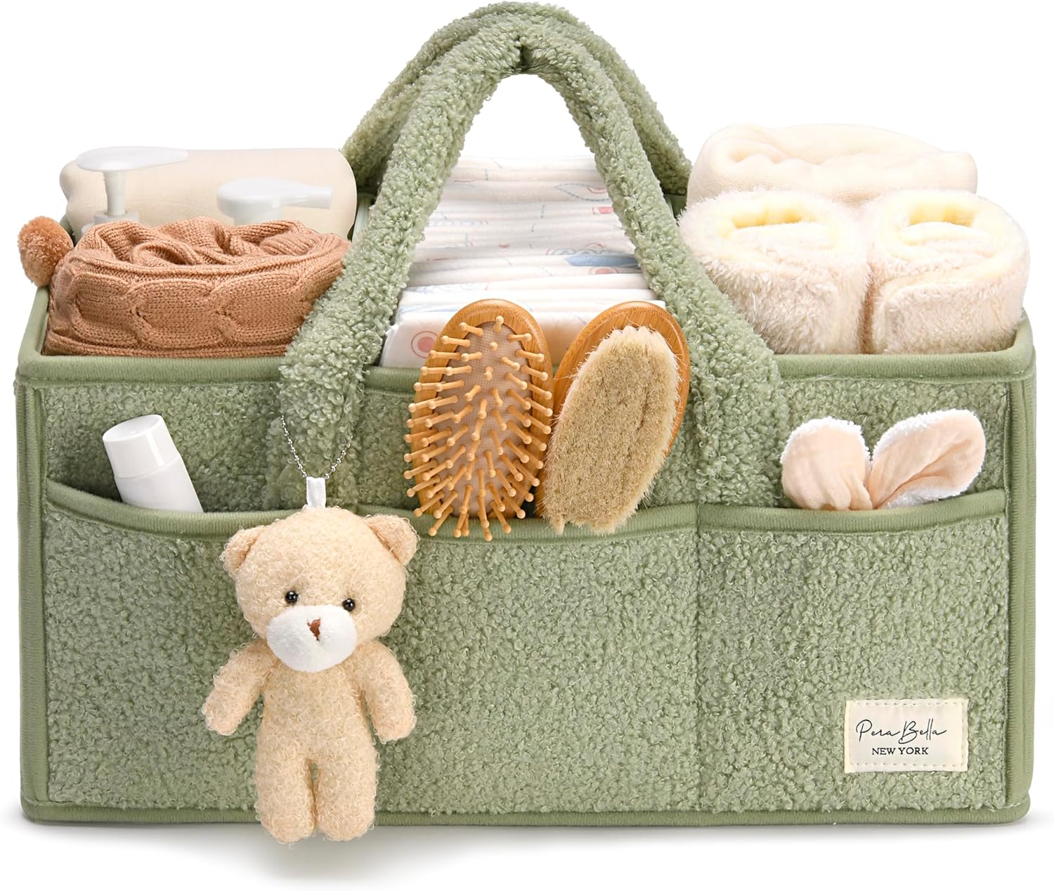 PeraBella Diaper Caddy Organizer for Changing Table, Storage Basket for Wipes and Essentials