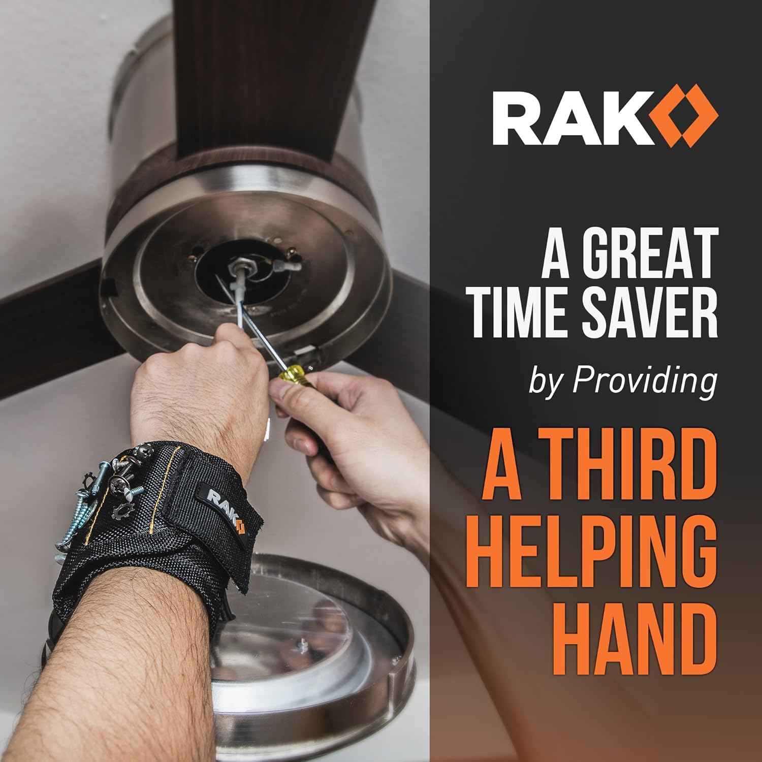 RAK Magnetic Wristband Gifts for Men - Premium Tool Belt for Holding Screws Nails with Powerful Magnets, Cool Gadgets Stocking Stuffers for Men, Holiday for Dad, Husband, Grandpa, Him