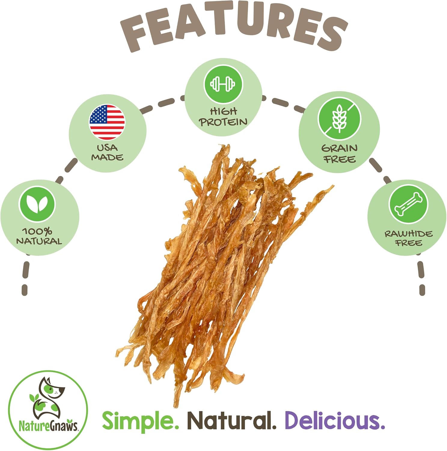 nature gnaws usa turkey tendons for small medium large breed dogs 4oz grain free reward snack