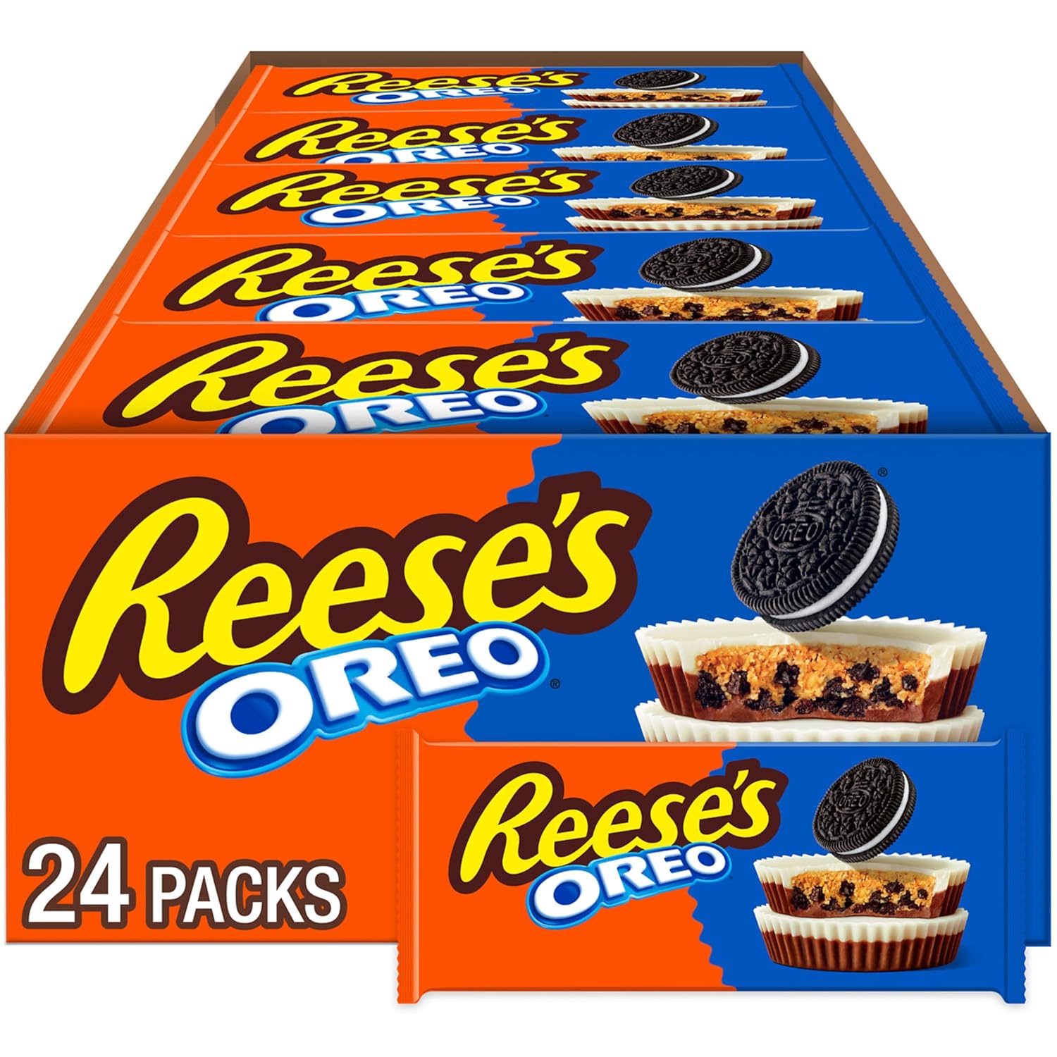 reeeses oreo milk chocolate white creme peanut butter cups bulk 24 count 1.4 oz