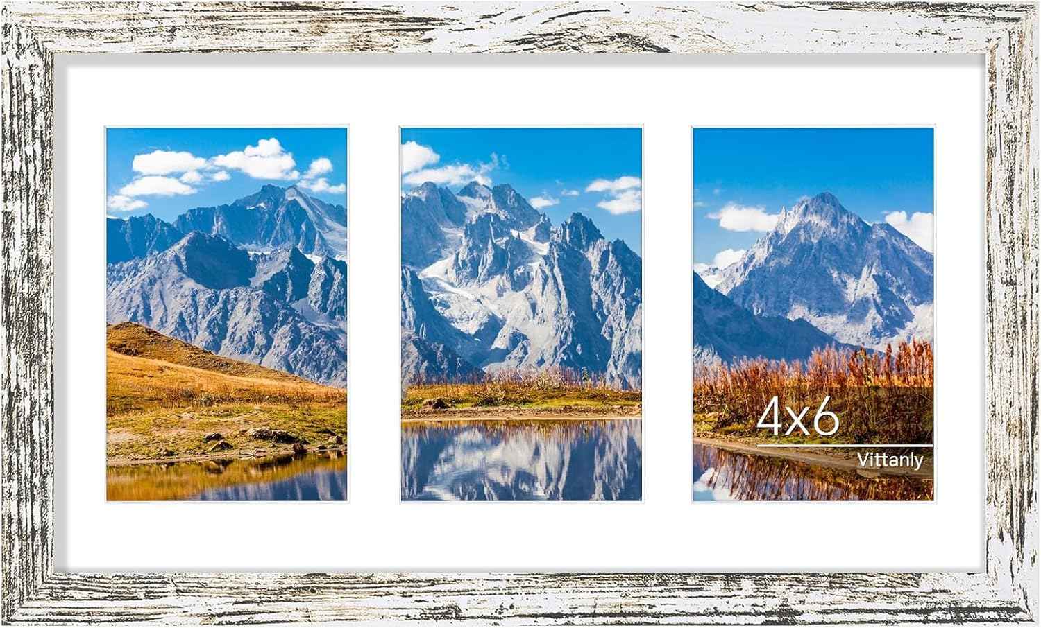 Vittanly 11x14 Collage Picture Frame, Displays 5Pcs 4x6 Pictures with Mat or 1Pcs 11x14 without Mat for Wall Mounting, Picture Frames Collage Wall Decor in Black, 1 Pack