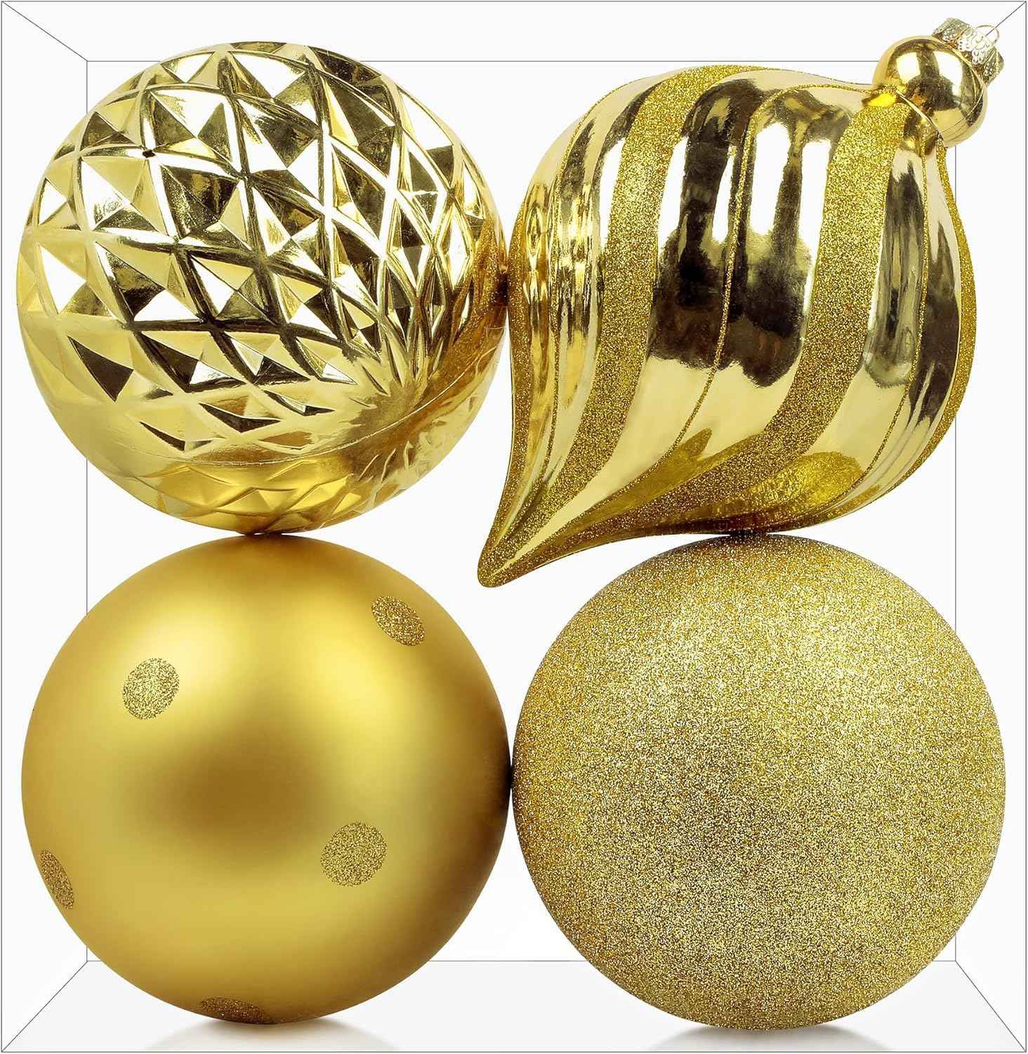 SHareconn 30ct 2.36 Inch Christmas Tree Balls Ornaments, Colored Shatterproof Plastic Decorative Baubles Decorations for Xmas Tree Decor Holiday Party Wedding Decoration (Red & Gold, 60mm)