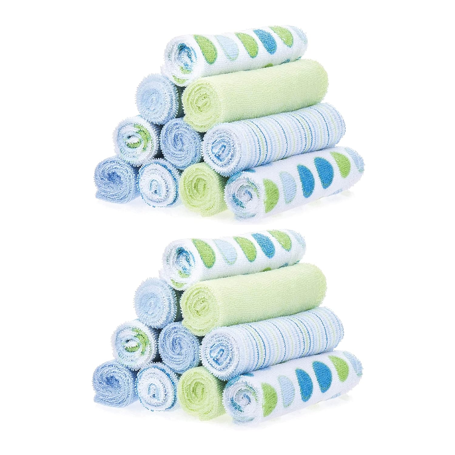 Spasilk newborn washcloths, 10-pack, 80% cotton, 20% polyester, 9x9 inches, various colorful prints