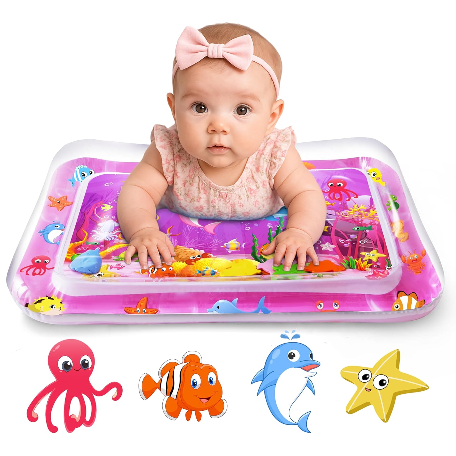 tummy time water mat inflatable baby development toys for 3 to 24 months infants and toddlers