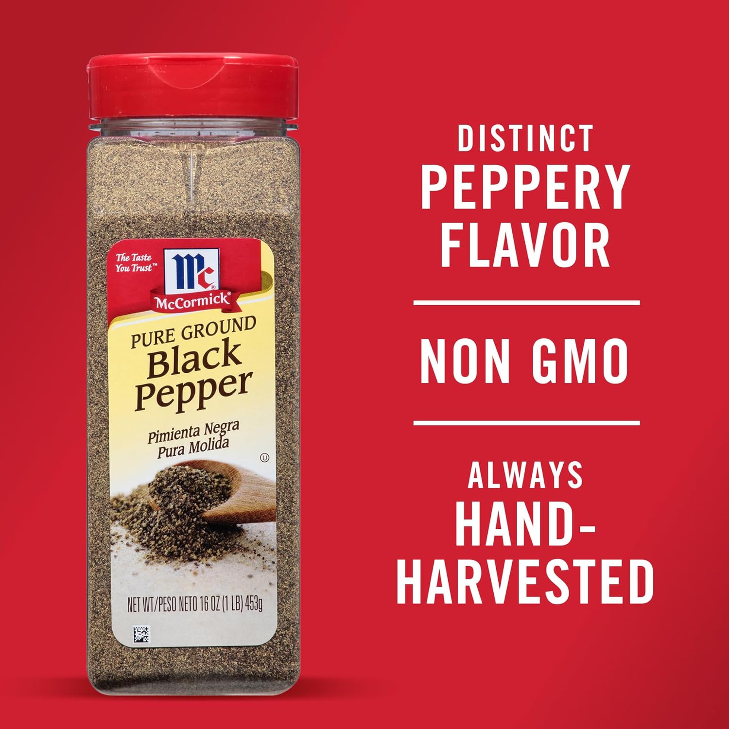 McCormick 16 oz pure ground black pepper for seasoning, soups, and stews