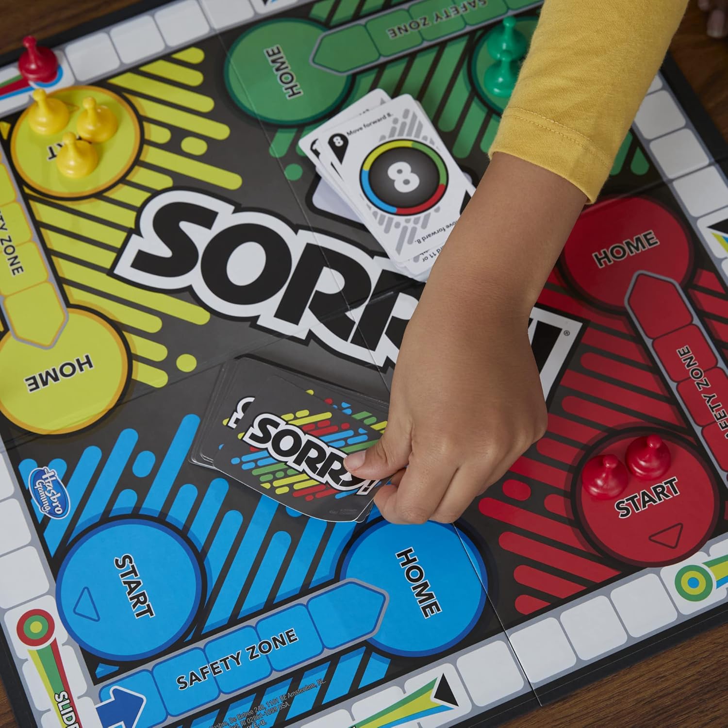 Sorry! Board Game for Kids Ages 6 and Up; Classic Hasbro Board Game; Each Player Gets 4 Pawns; Family Game