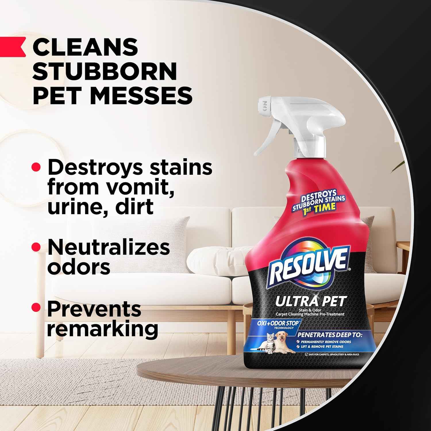 Resolve Ultra Pet Carpet Cleaner Spray – for Removal of Pet Stains & Odors, 32oz