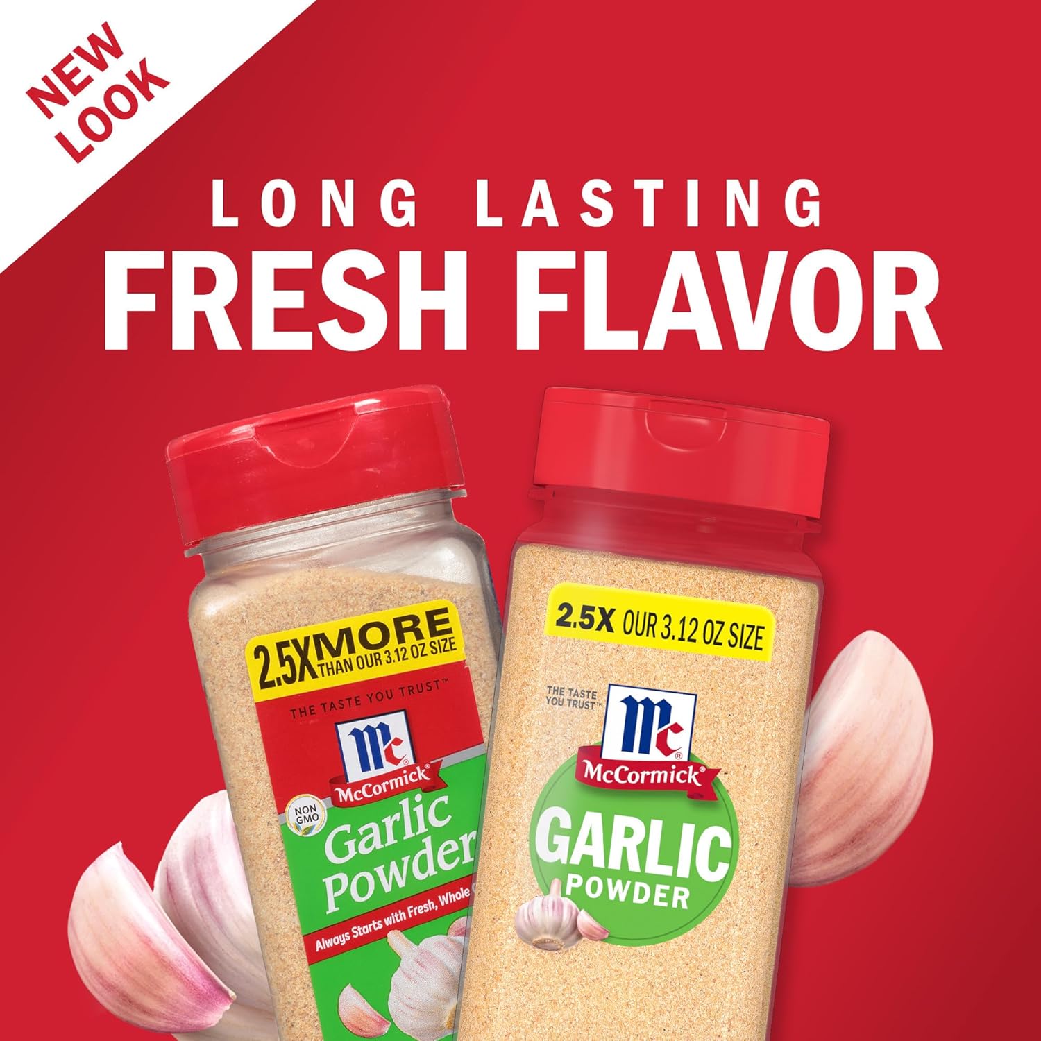 McCormick 8.75 oz Garlic Powder, Non GMO, 2.5X Larger Size, Savory Dishes