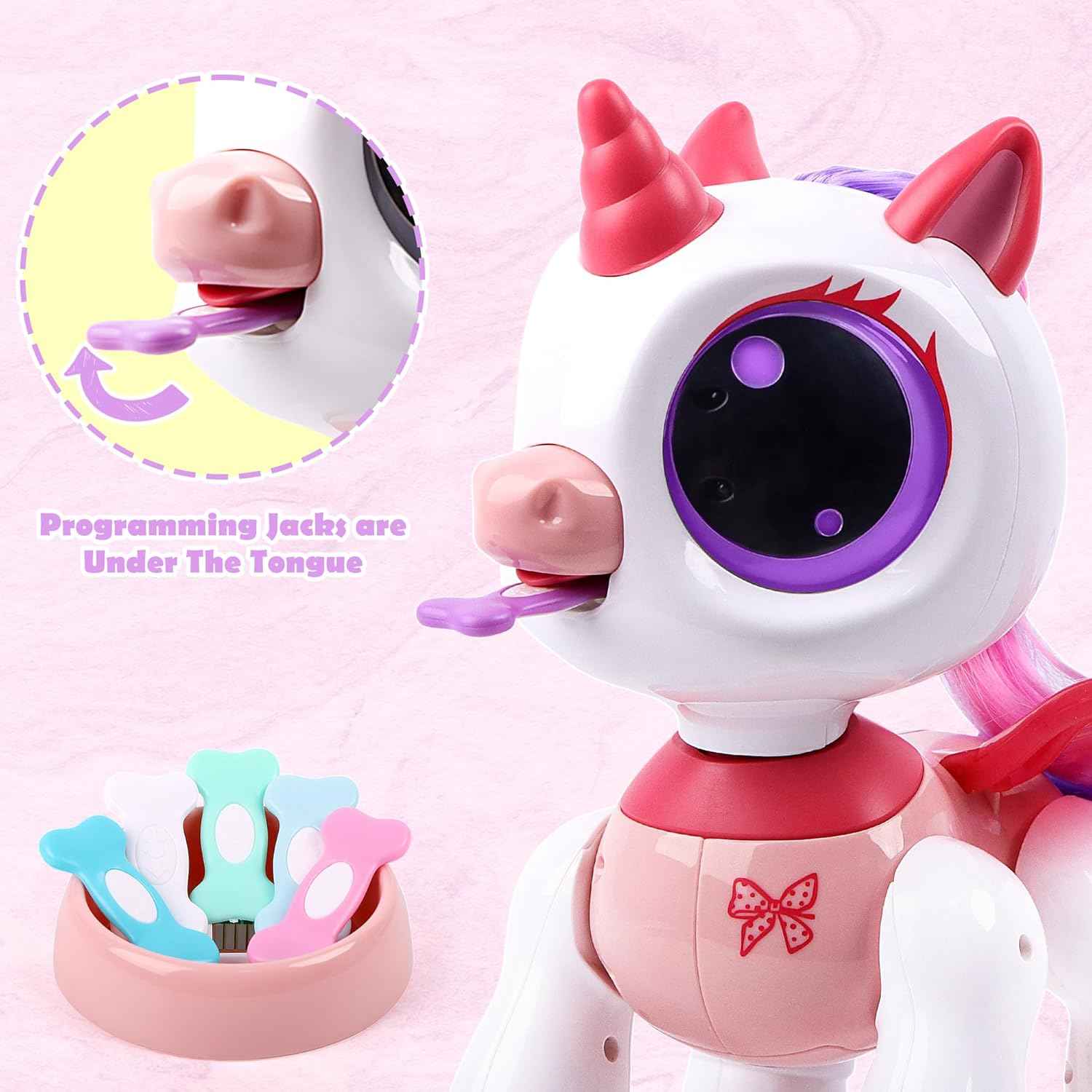 SPRSHY Remote Control Unicorn for Girls - Companion Pet Toys Electronic Pink Pegasus,Music and Waking Doll Christmas Birthday for Children 3 4 5 6 7 8 Years Old