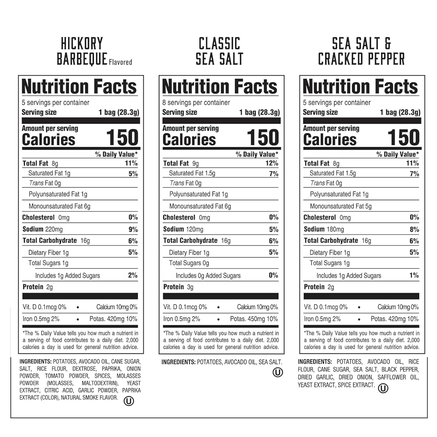 boulder canyon avocado oil kettle style potato chips 18 count variety pack gluten-free non-gmo