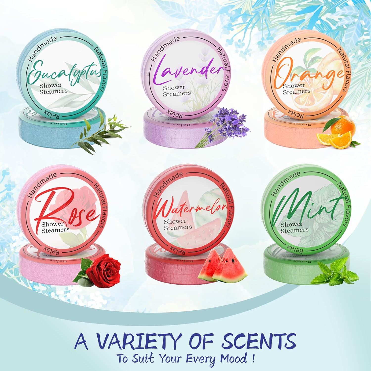Shower Steamers Aromatherapy 8 Pack - Lavender and Eucalyptus Essential Oils, Self Care Gifts for Women and Men