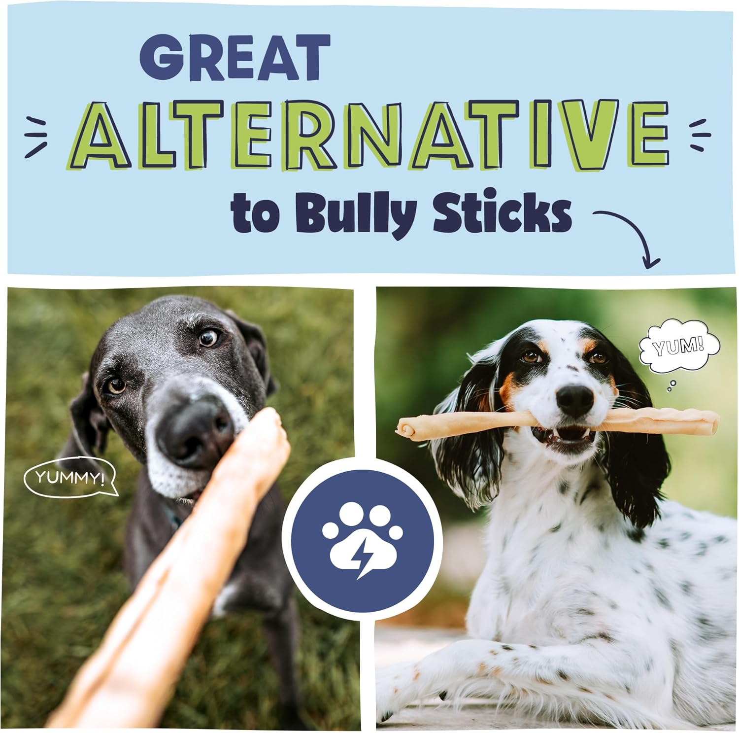 Pawstruck natural large 12 inch beef collagen sticks for dogs - long lasting rawhide alternative with high protein and chondroitin - 5 pack