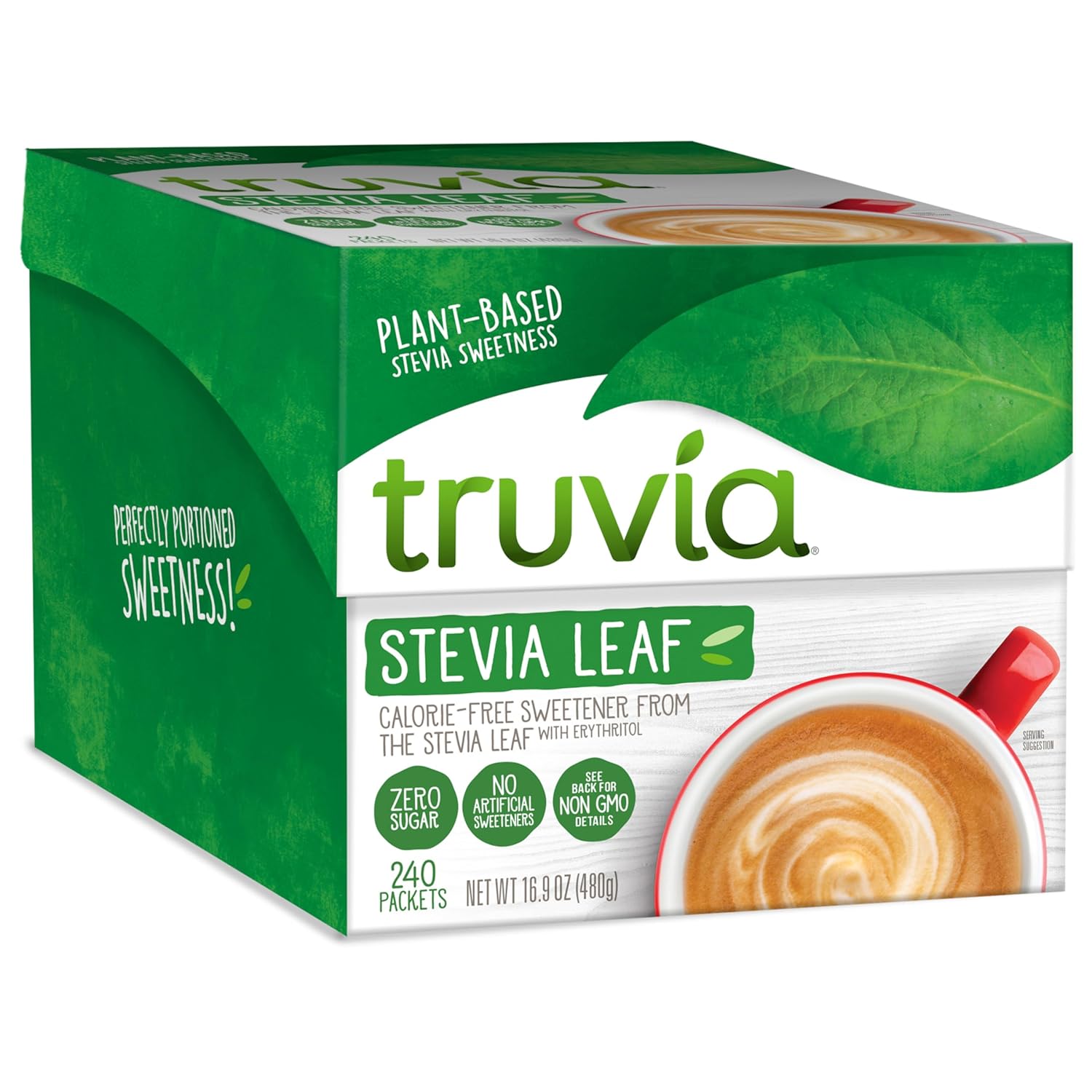 truvia calorie-free stevia leaf packets, 240 count, 16.9 oz carton