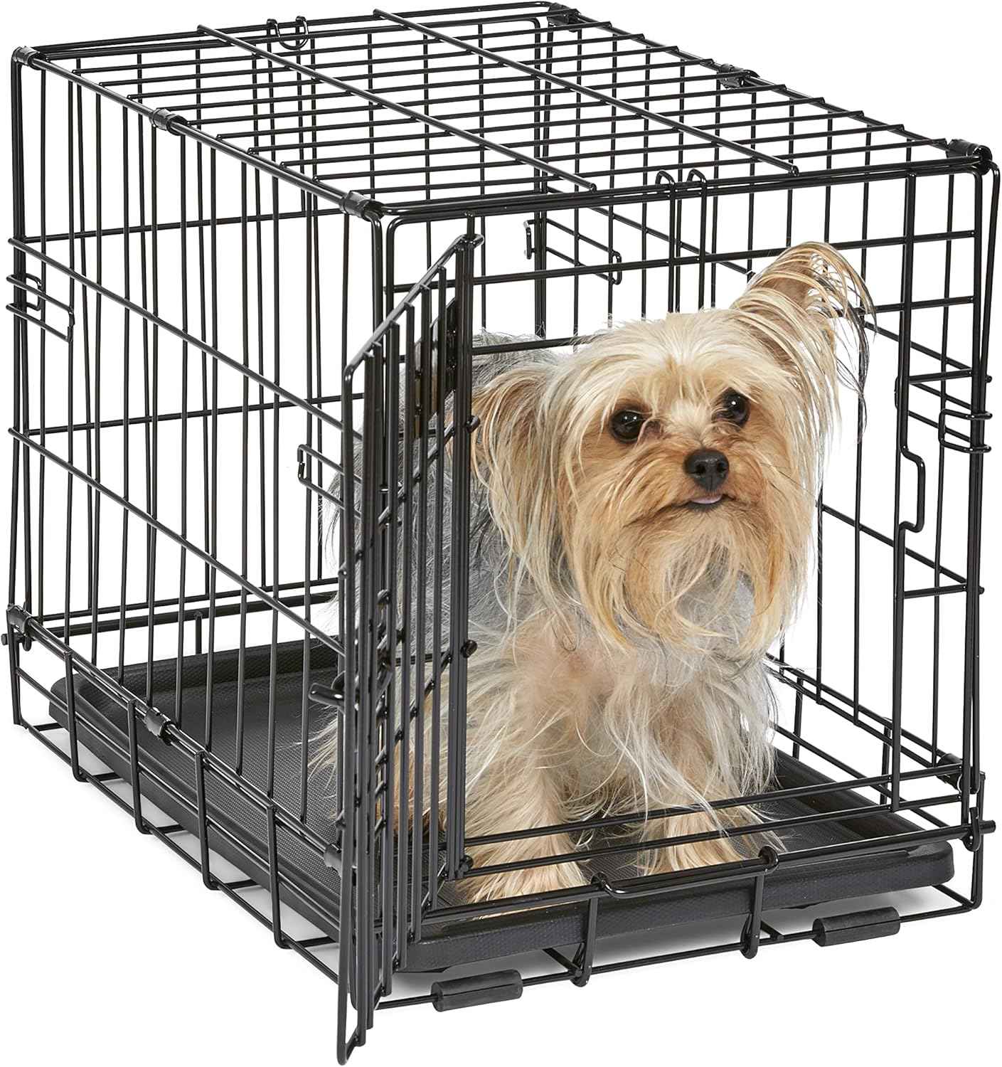 MidWest Homes for Pets 36-Inch iCrate Folding Dog Crate with Divider Panel, Leak-Proof Tray & Secure Latches – Metal Wire Kennel for Medium Large Breeds – Portable, Durable & Easy to Assemble