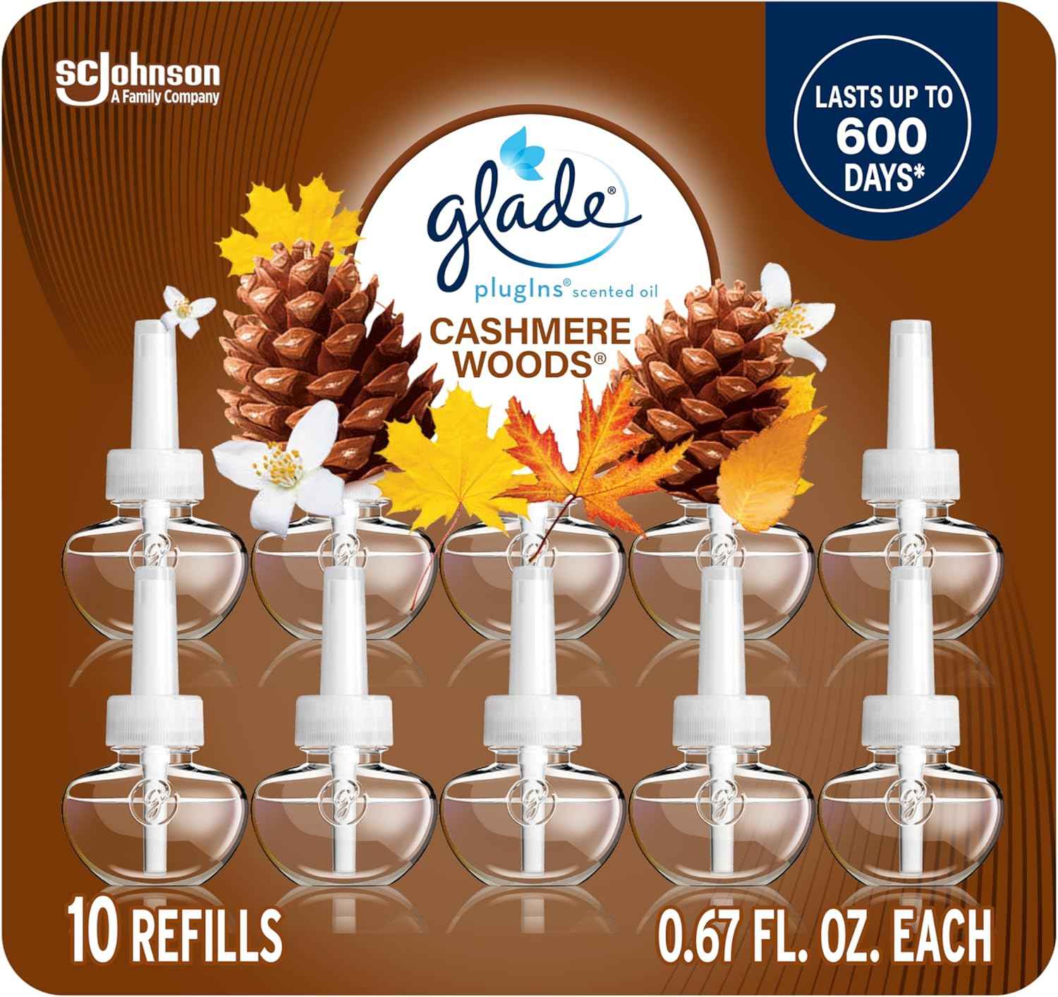 Glade PlugIns Refills Air Freshener, Scented and Essential Oils for Home and Bathroom, Hawaiian Breeze, 6.7 Fl Oz, 10 Count