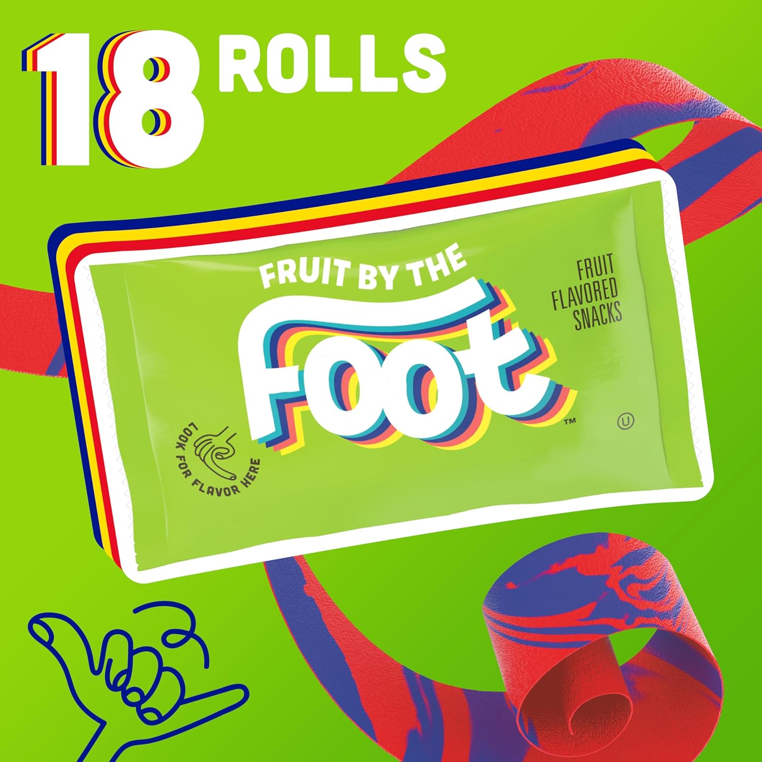 Fruit By The Foot Berry Tie-Dye and Strawberry Tie-Dye fruit flavored snacks, 18 rolls, 13.5 oz, gluten-free and gelatin-free
