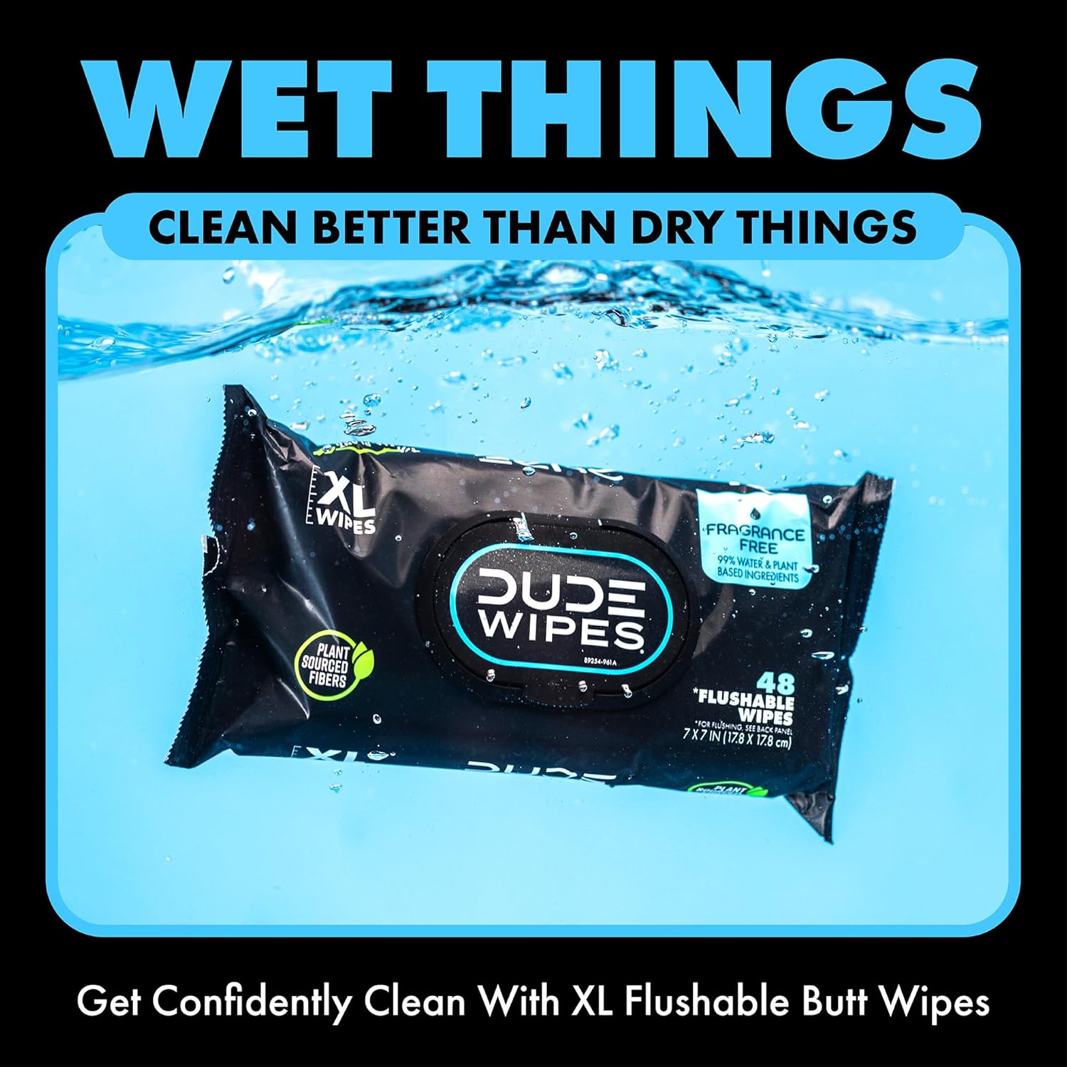duke unscented extra-large adult wet wipes - 3 pack, 144 flushable wipes, septic and sewer safe