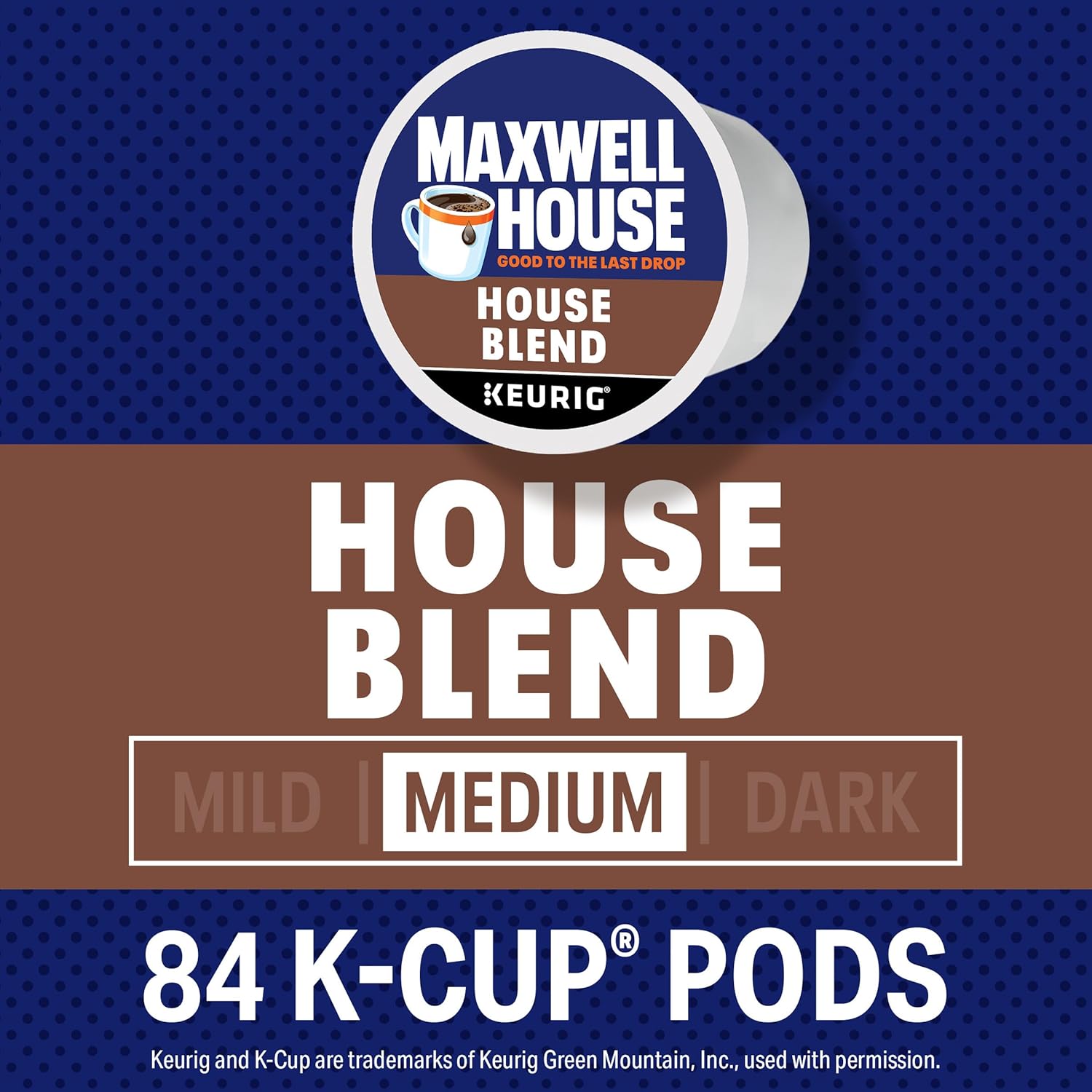 maxwell house house blend medium roast k-cup coffee pods, 84 count box, keurig compatible