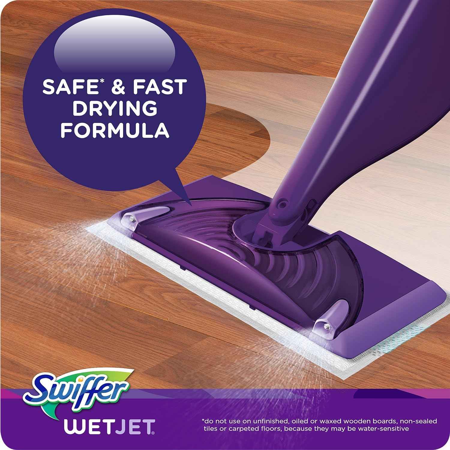 Swiffer WetJet Multi-Purpose and Hardwood Liquid Floor Cleaner Solution Refill, with Gain Scent, 42.2 fl oz each, (Pack of 2)