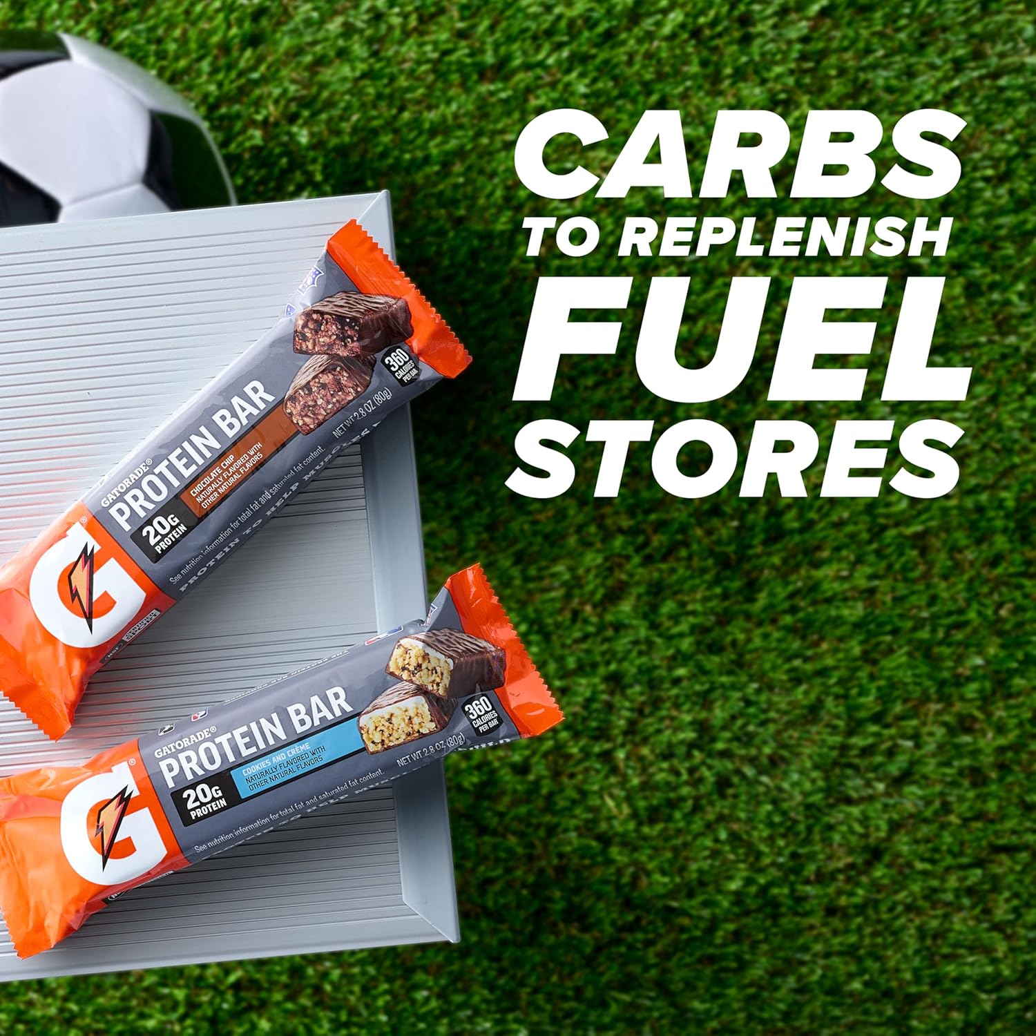 Gatorade whey protein recover bars, chocolate chip, 2.8 ounce, pack of 12, 20g protein, 42g carbs