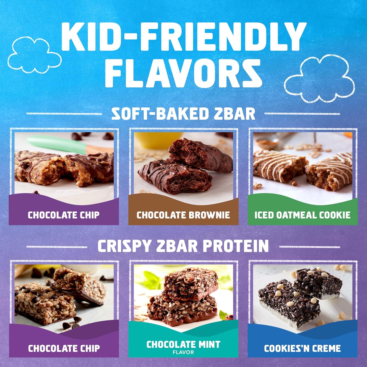 Zbar and Zbar Protein variety pack with organic oats, non-GMO, soft-baked energy snack bars and crispy protein bars (16 pack)