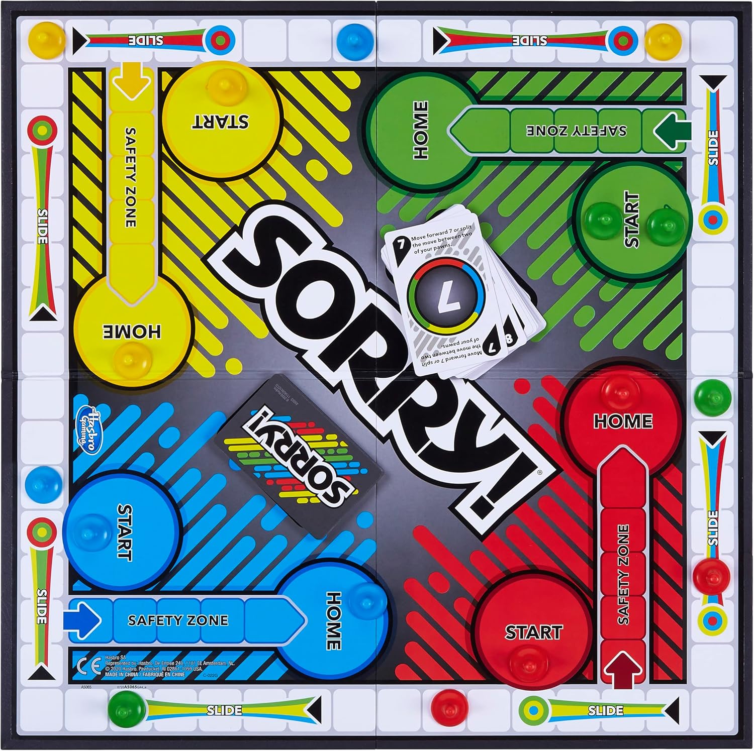 Sorry! Board Game for Kids Ages 6 and Up; Classic Hasbro Board Game; Each Player Gets 4 Pawns; Family Game