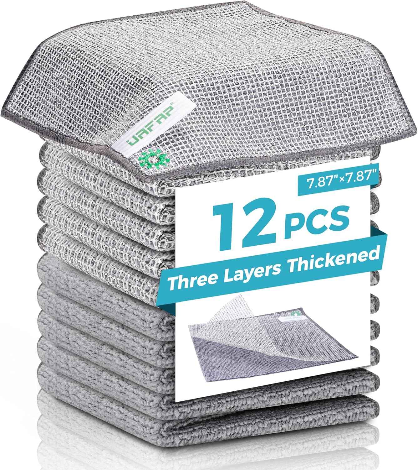 12 PCS Non Scratch Wire Dishcloth, Cleans Fast Without Scratching, Stands Up to Stuck-on Grime, Multi-Surface Safe, Wire Dishwashing Rag Cleaning Power for Everyday Jobs 7.87“ x 7.87”
