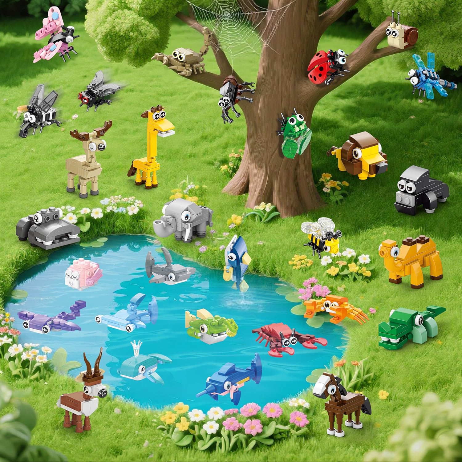 30 Packs Party Favors for Kids, 888 PCS Animal Building Blocks Mini Sets Party Favors for Goodie Bags Stuffers Classroom Prizes Return Gifts Easter Bulk Gifts for Boys Girls Student Ages 6+