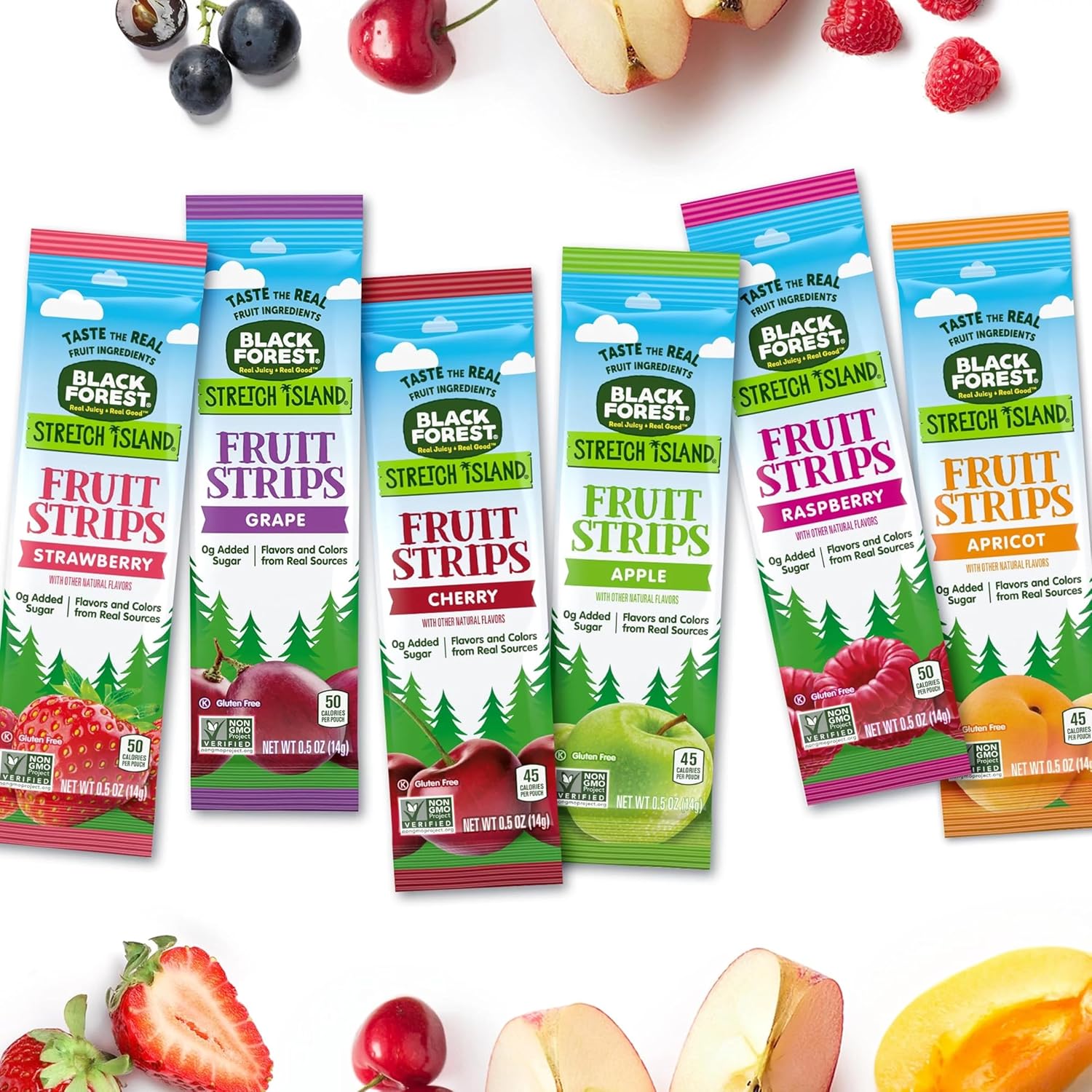 Black Forest Stretch Island Fruit Strips, Zero Grams Added Sugar Non-GMO, 48-count