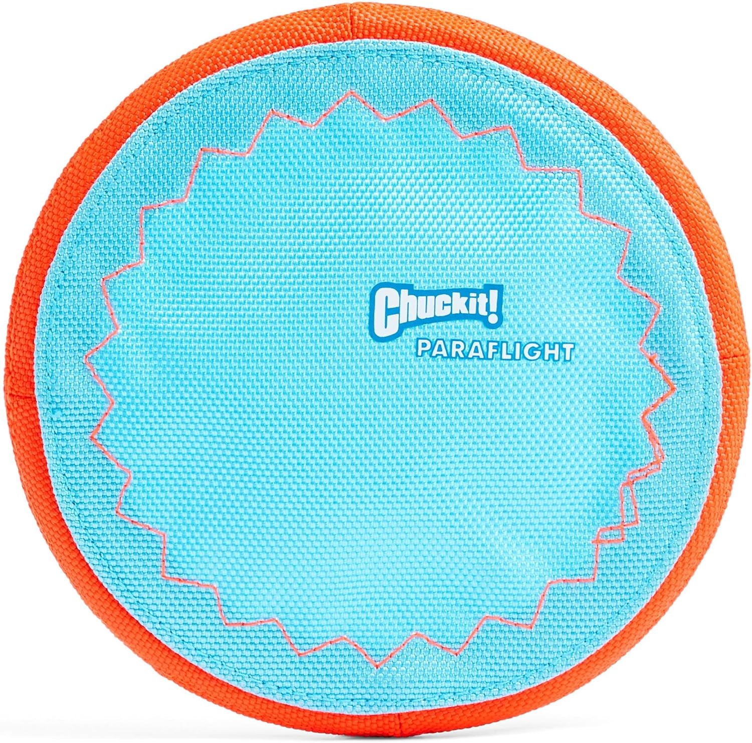 chuckit paraflight flying disc dog toy - water floating flyer - durable nylon with soft rubber edges - medium and large dogs - size large