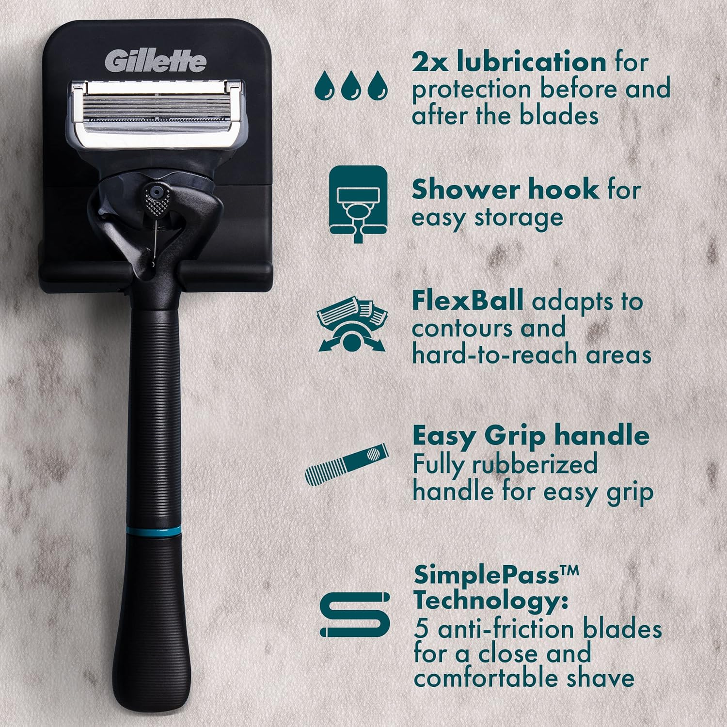 Gillette Intimate Razor for Men, Men’s Pubic Razors with 5-Blade Refills, Gentle and Easy to Use
