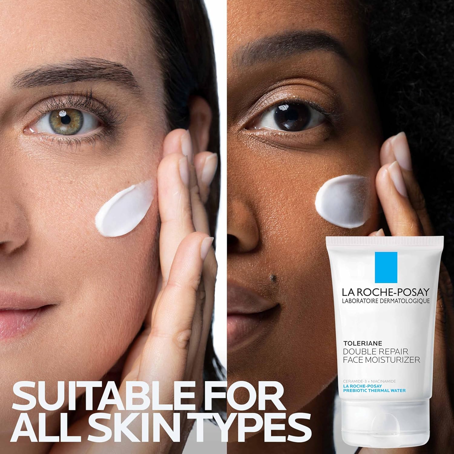 La Roche-Posay Toleriane Double Repair Face Moisturizer for all skin types with ceramide and niacinamide, fragrance-free, oil-free