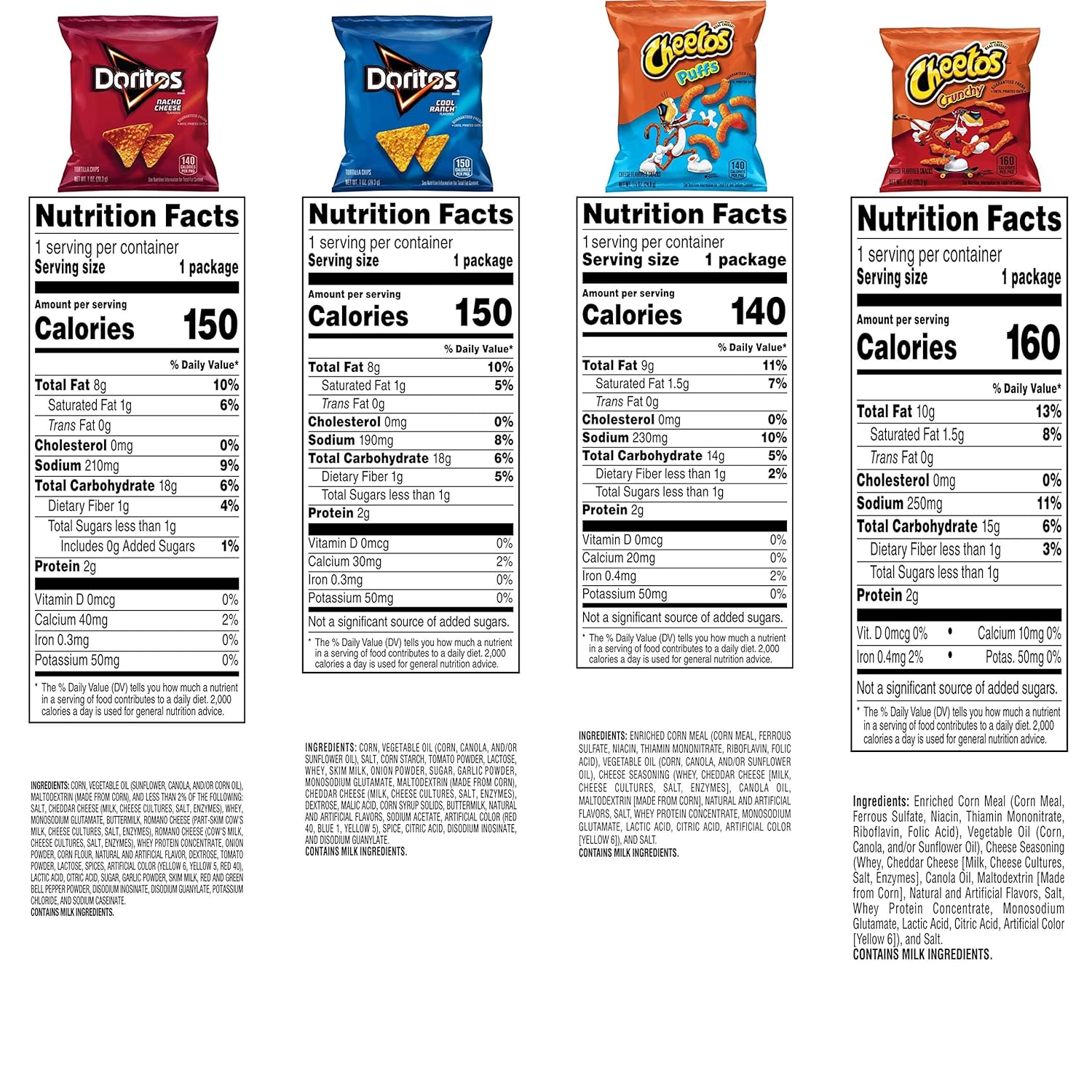Doritos & Cheetos Mix Variety Pack, 40-count, 2.42 Pounds, Pack of 1