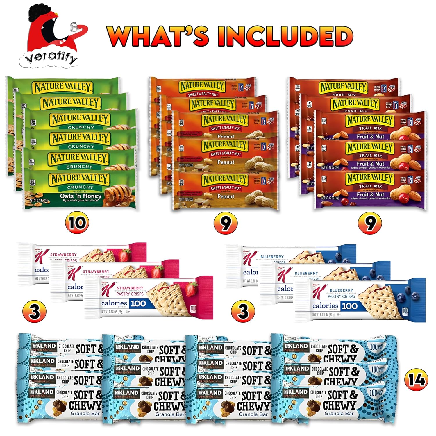veratify healthy mixed snack box 66 count gift basket variety assortment