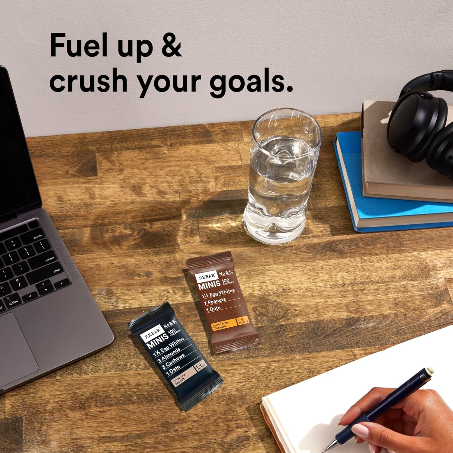rxbar mini protein bars, 7.3oz box, 8 count, variety pack, peanut butter chocolate and chocolate sea salt
