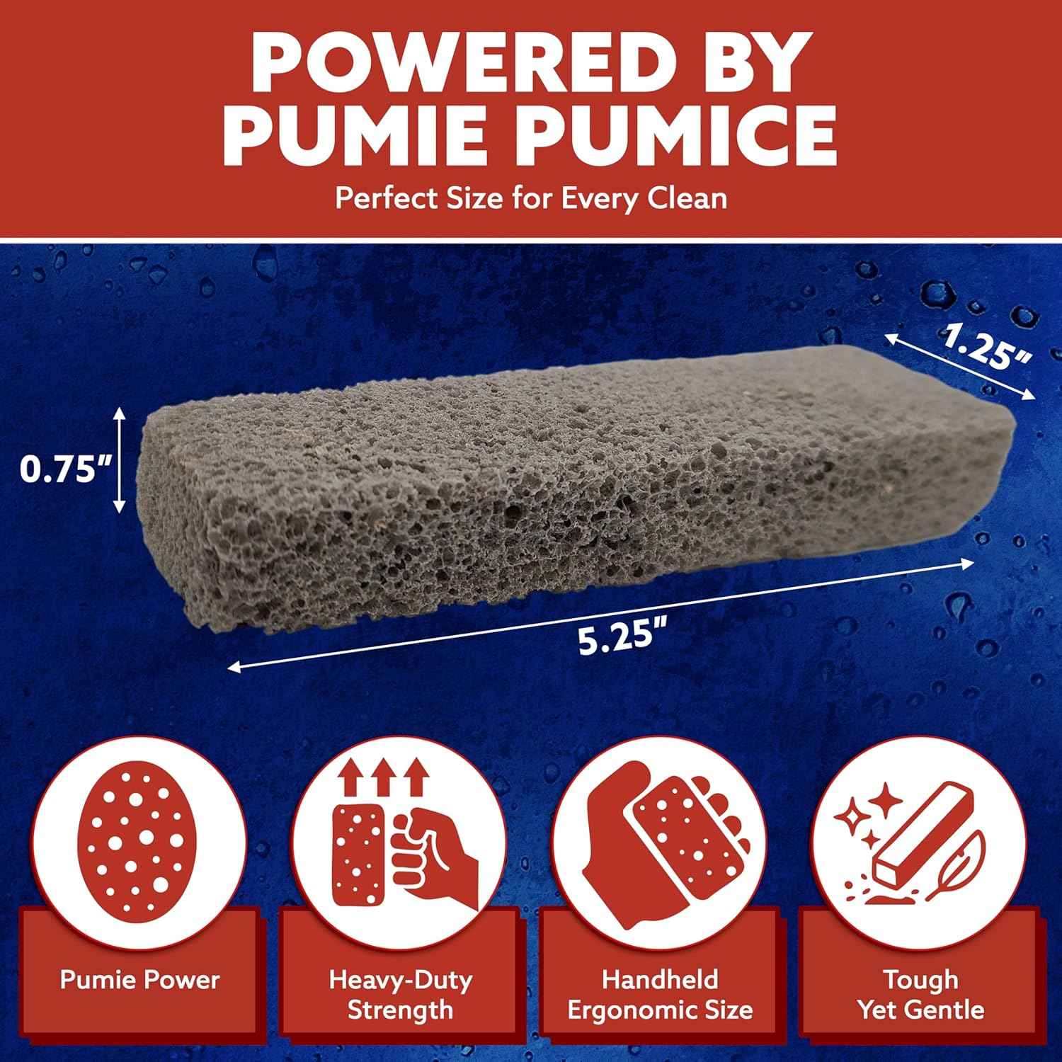 PUMIE Scouring Stick 2 Pack, Toilet Bowl Ring Remover, Heavy Duty Extra Strong Pumice Cleaning Bar, Pumice Stone for Cleaning Toilet Rings, Bathroom & Kitchen Stains by USPumice