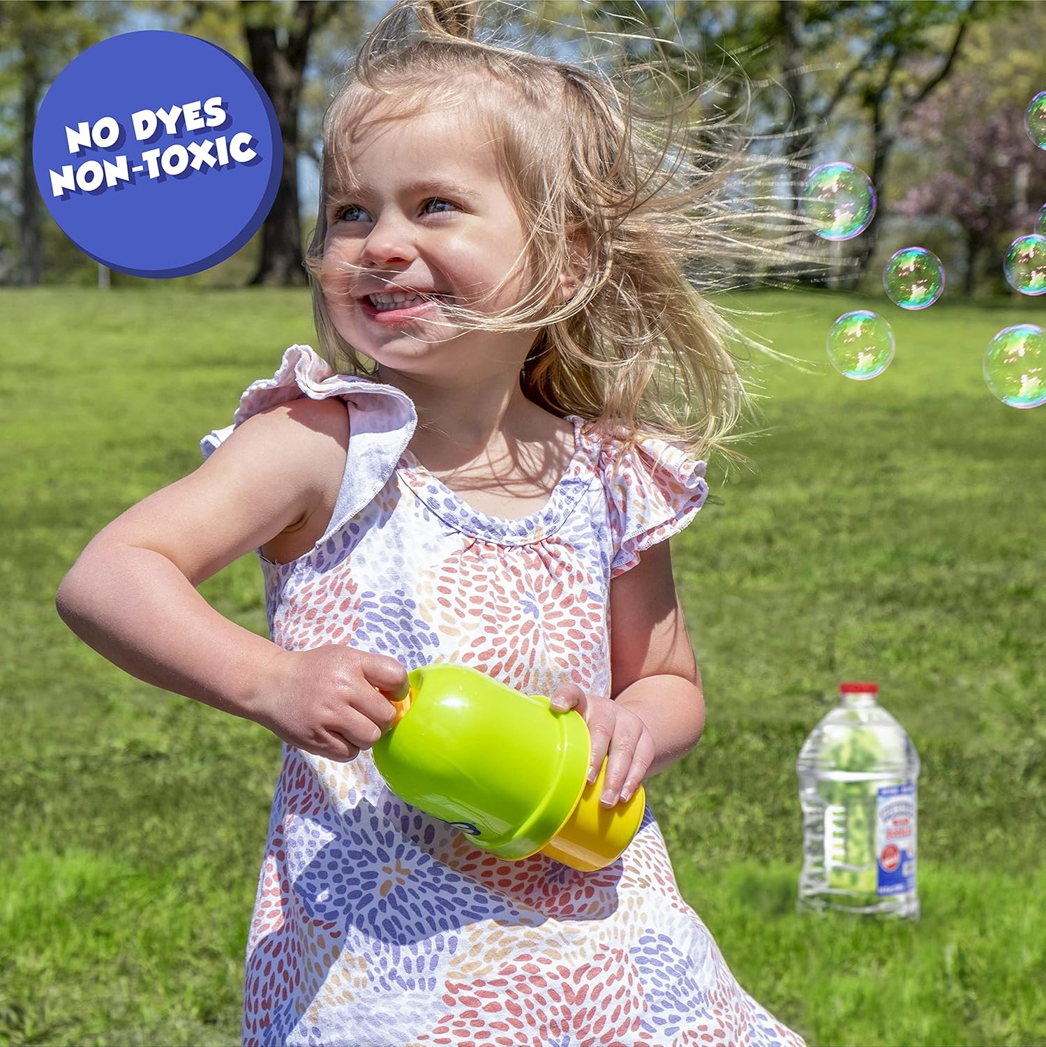 Little Kids Bubbles by Fubbles | Made in The USA | 64oz Non Toxic Bubble Solution | Refill Solution for Bubble Machines and Bubble Toys