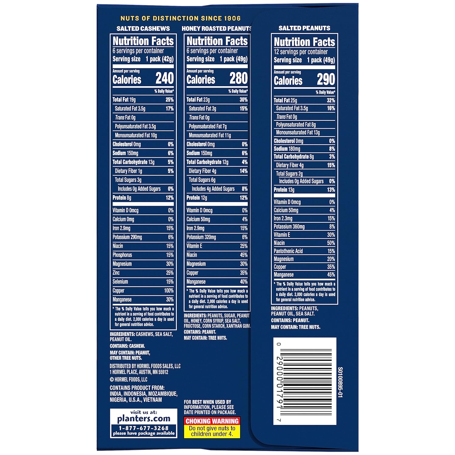 planters variety pack, 36-count, mixed nuts, kosher, individually wrapped, on-the-go snacks