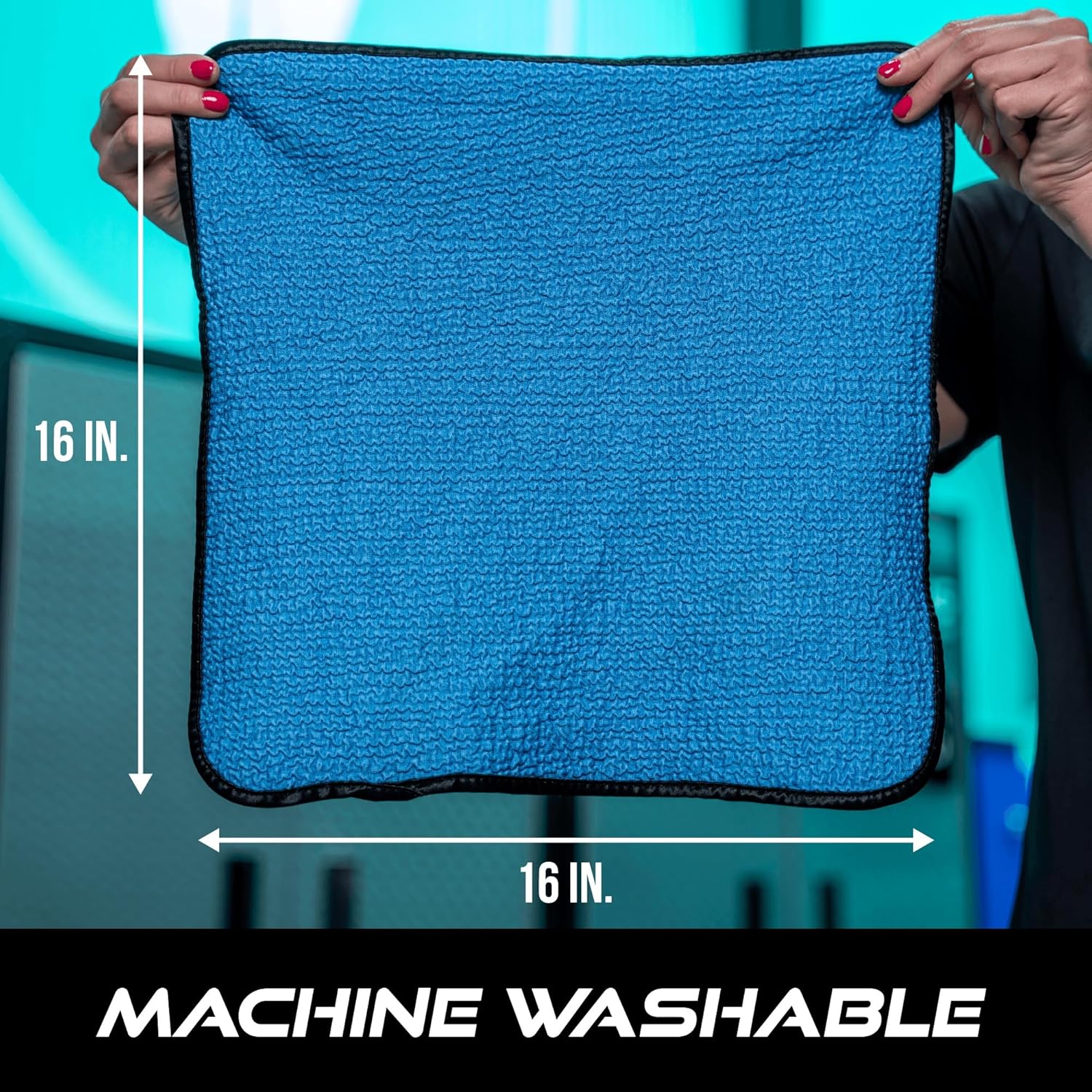 viking glass microfiber cleaning cloth 2 pack blue 16x16 inch for car and home