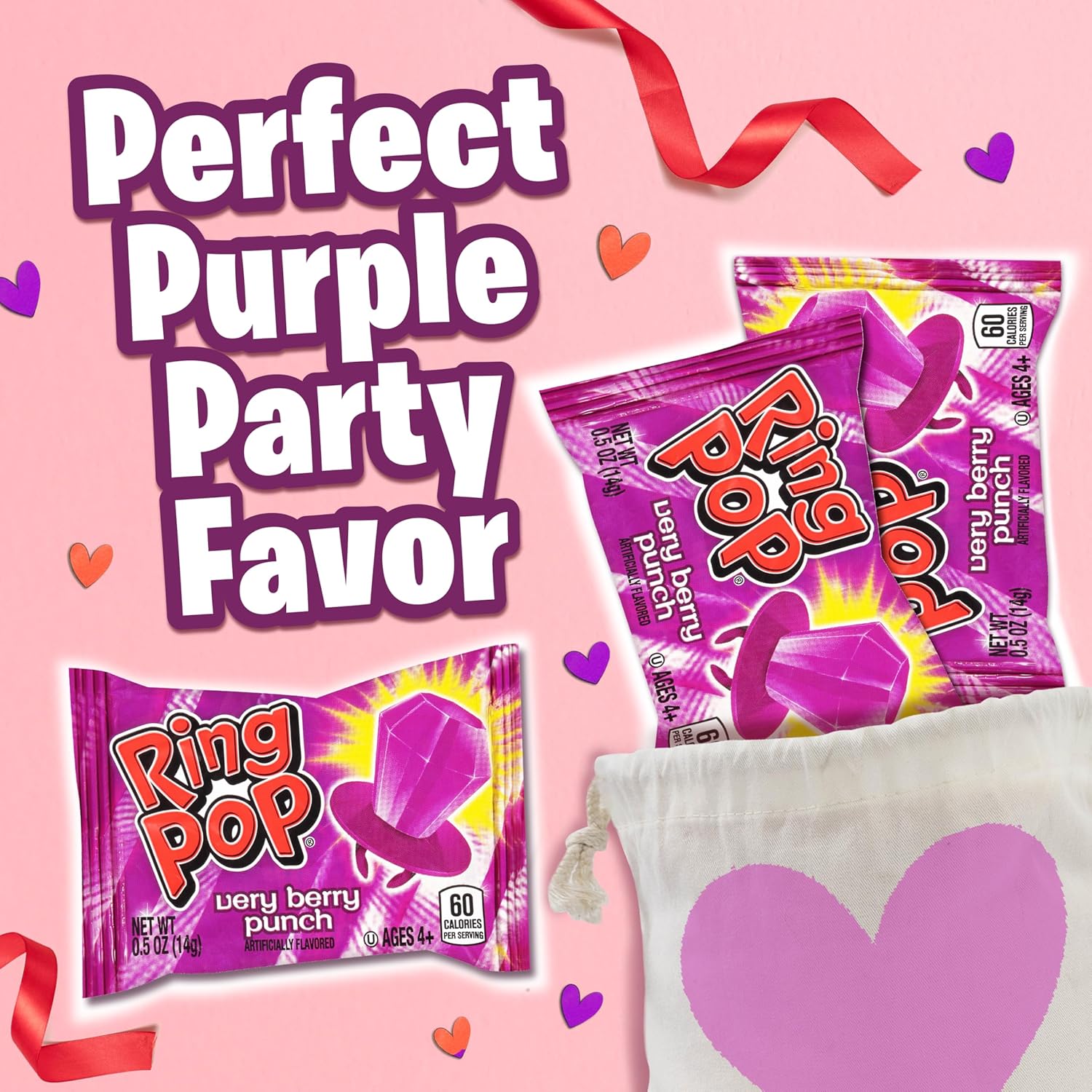 ring pop purple very berry full size fun hard candy for birthday parties easter basket stuffers egg fillers party favors bulk