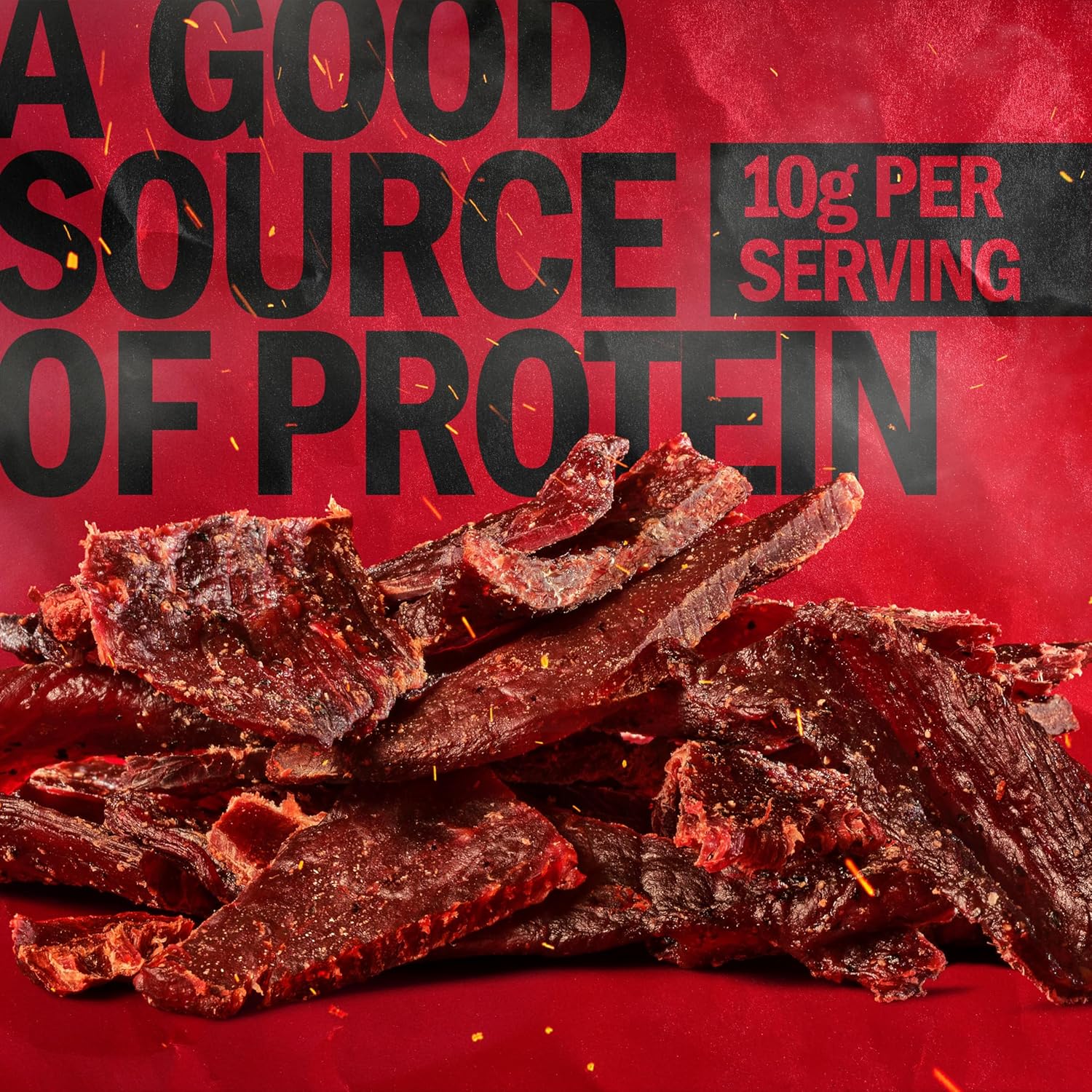 jack links beef jerky original half pounder large jerky bag, 10g protein, 100% beef