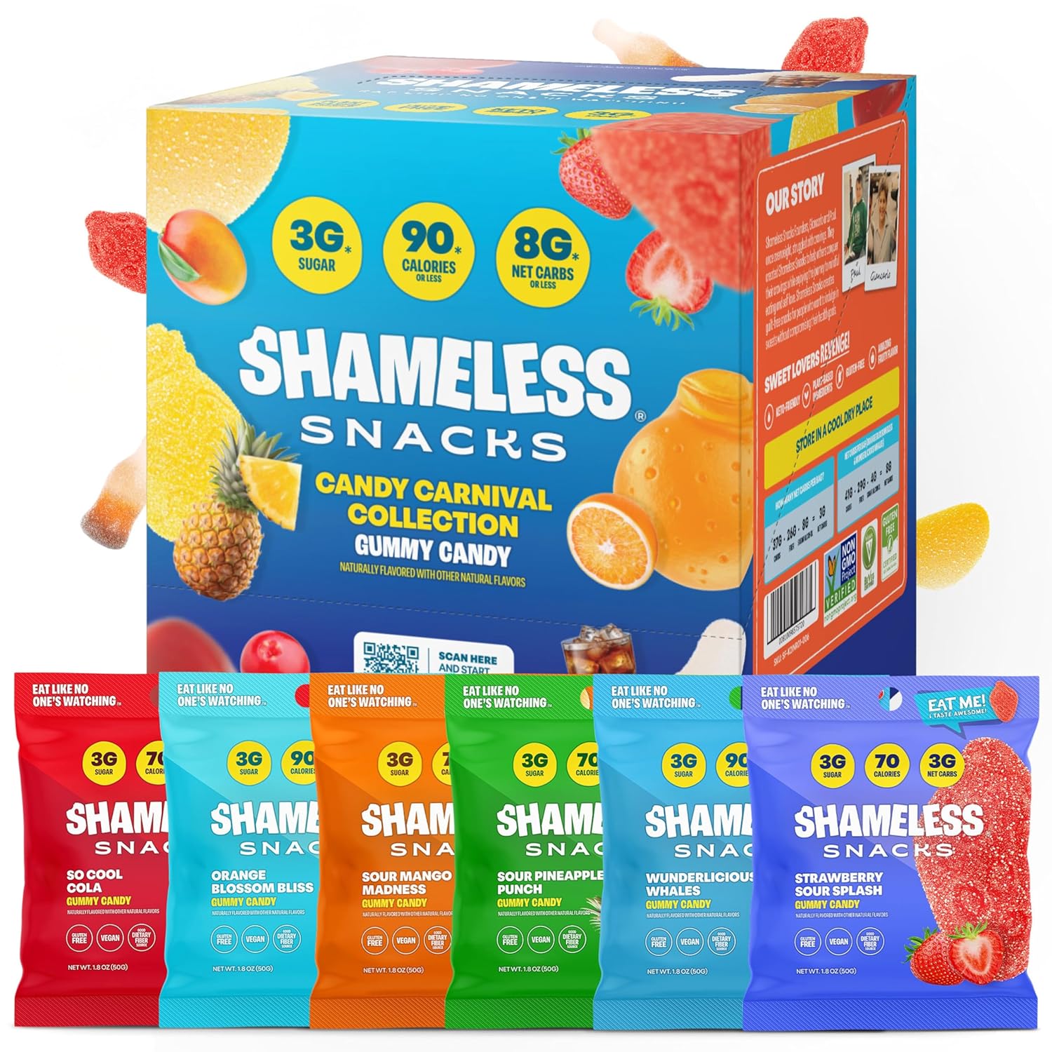 Shameless Snacks Candy Carnival vegan gluten-free low-sugar snacks variety pack