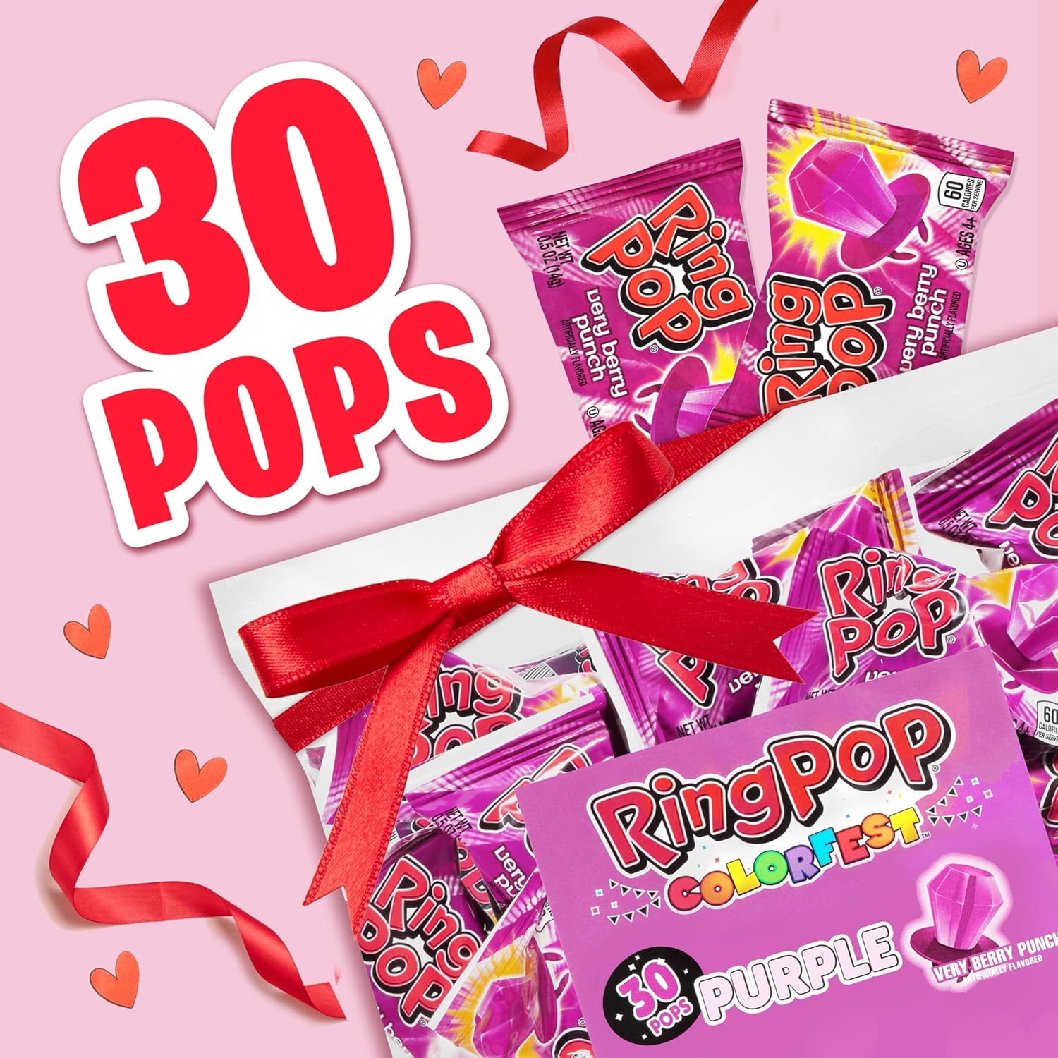 ring pop purple very berry full size fun hard candy for birthday parties easter basket stuffers egg fillers party favors bulk