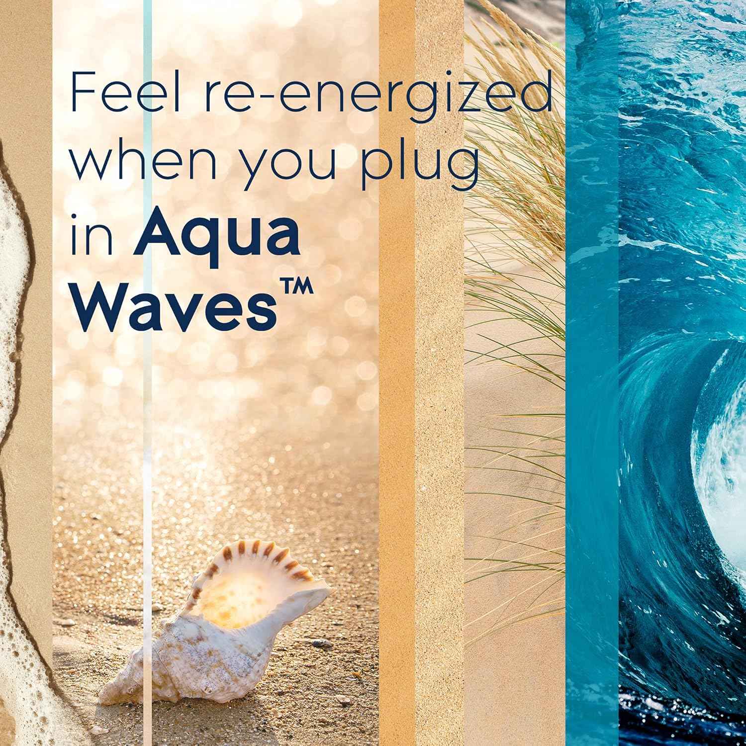 Glade PlugIns Refills Air Freshener, Scented and Essential Oils for Home and Bathroom, Aqua Waves, 6.7 Fl Oz, 10 Count
