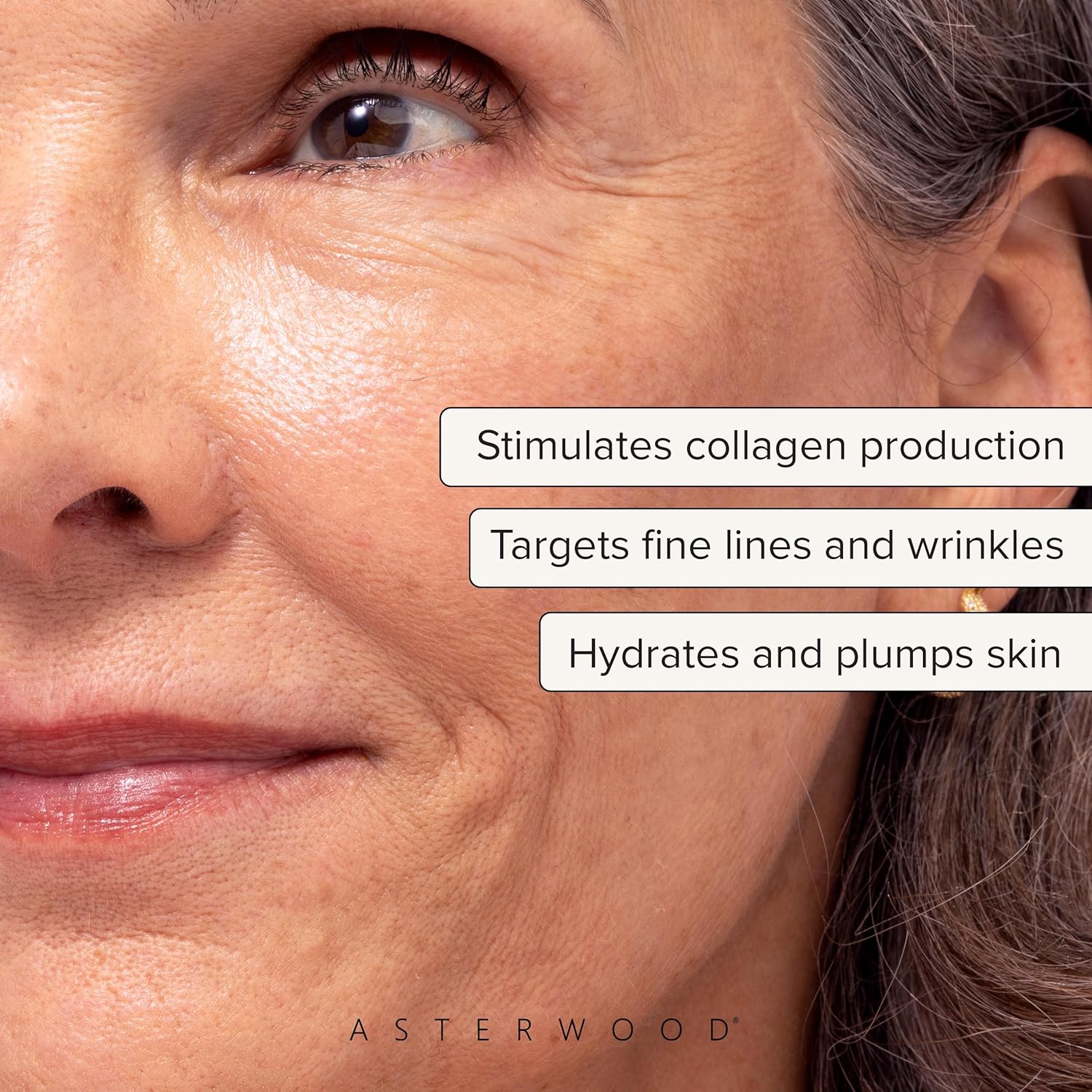 Asterwood Triple Repair Serum with Matrixyl 3000, Argireline, Hyaluronic Acid, and Vitamin C for anti-aging and collagen boosting - fragrance-free - 1 fl oz